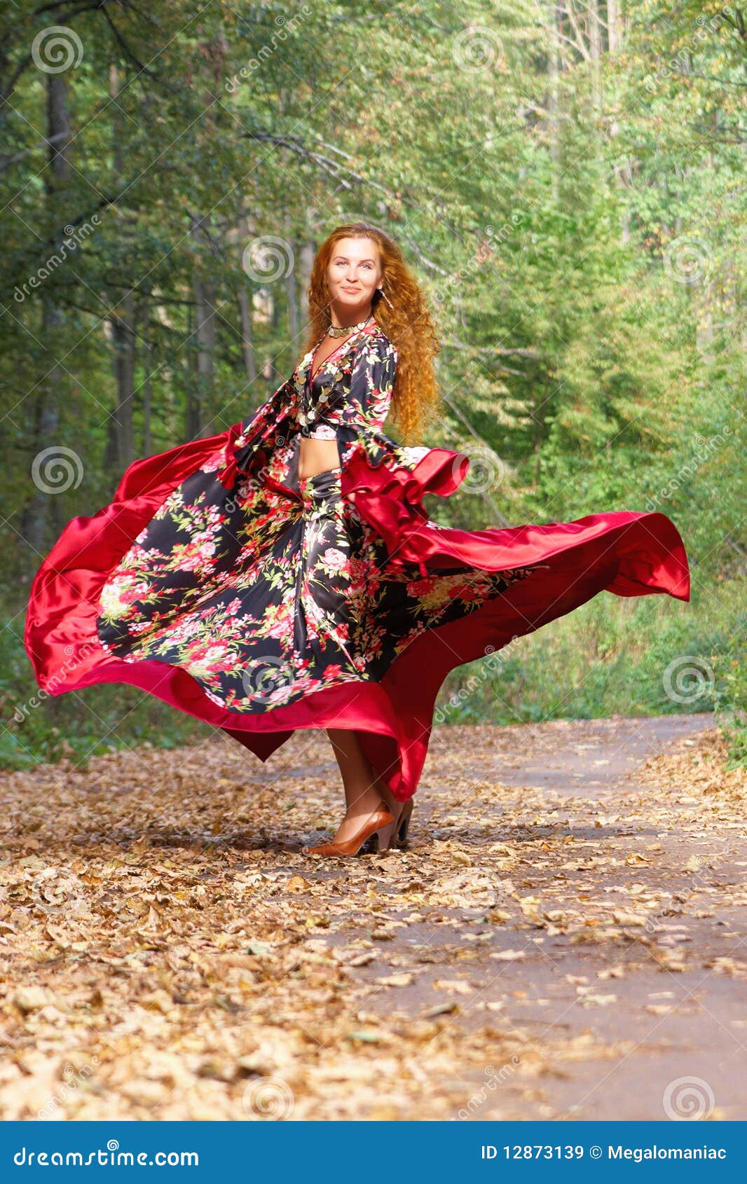 A Beautiful Dancing Gingerhaired Girl Stock Image Image of charming