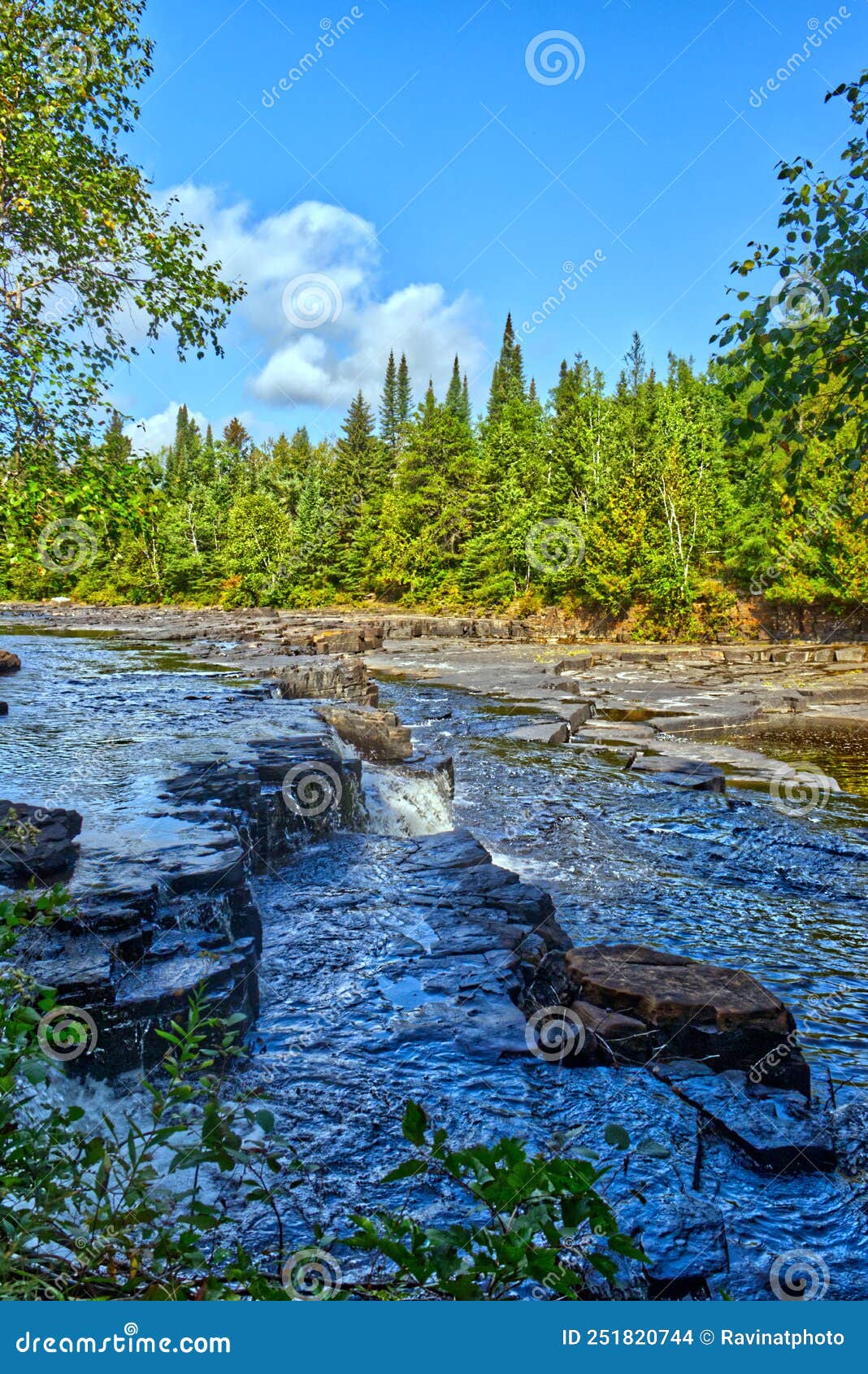 Beautiful Day at the Current River Trowbridge Falls, Thunder Bay, on