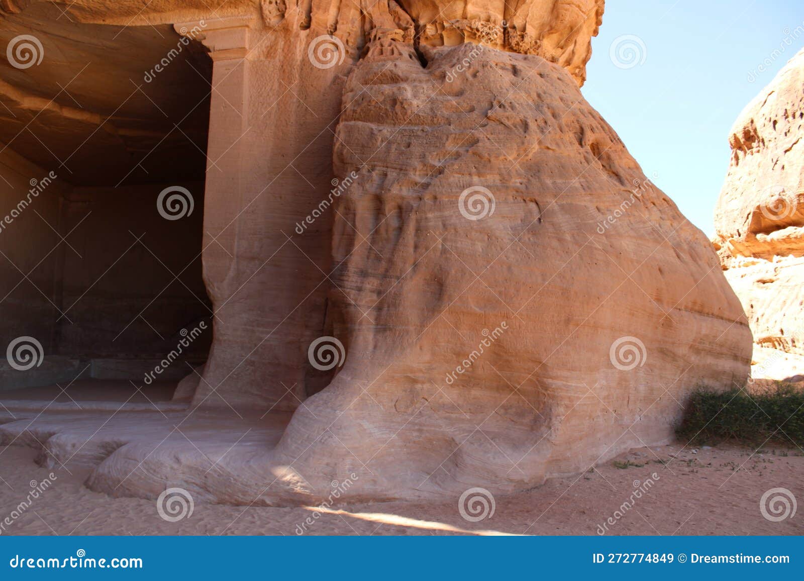 beautiful daytime view of al-hegra (madain saleh) in al-ula.