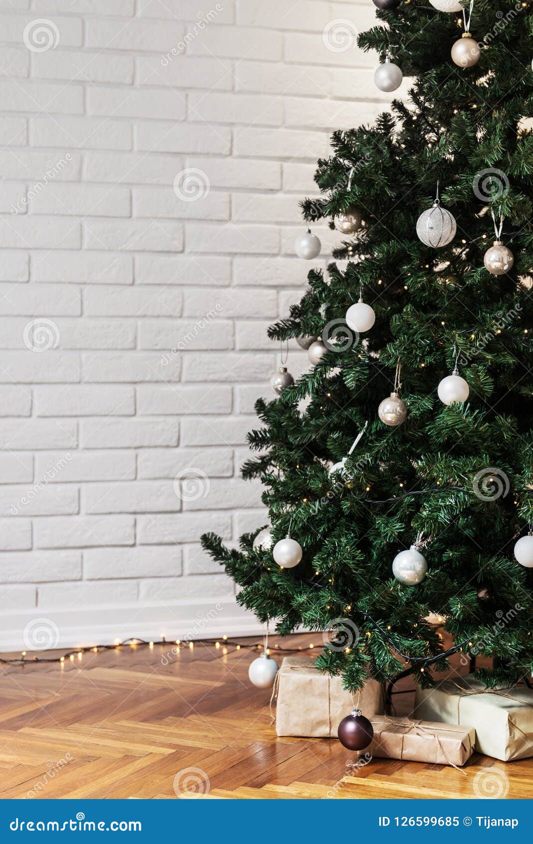 Beautiful Decorated Christmas Tree with Ornaments Stock Image - Image ...