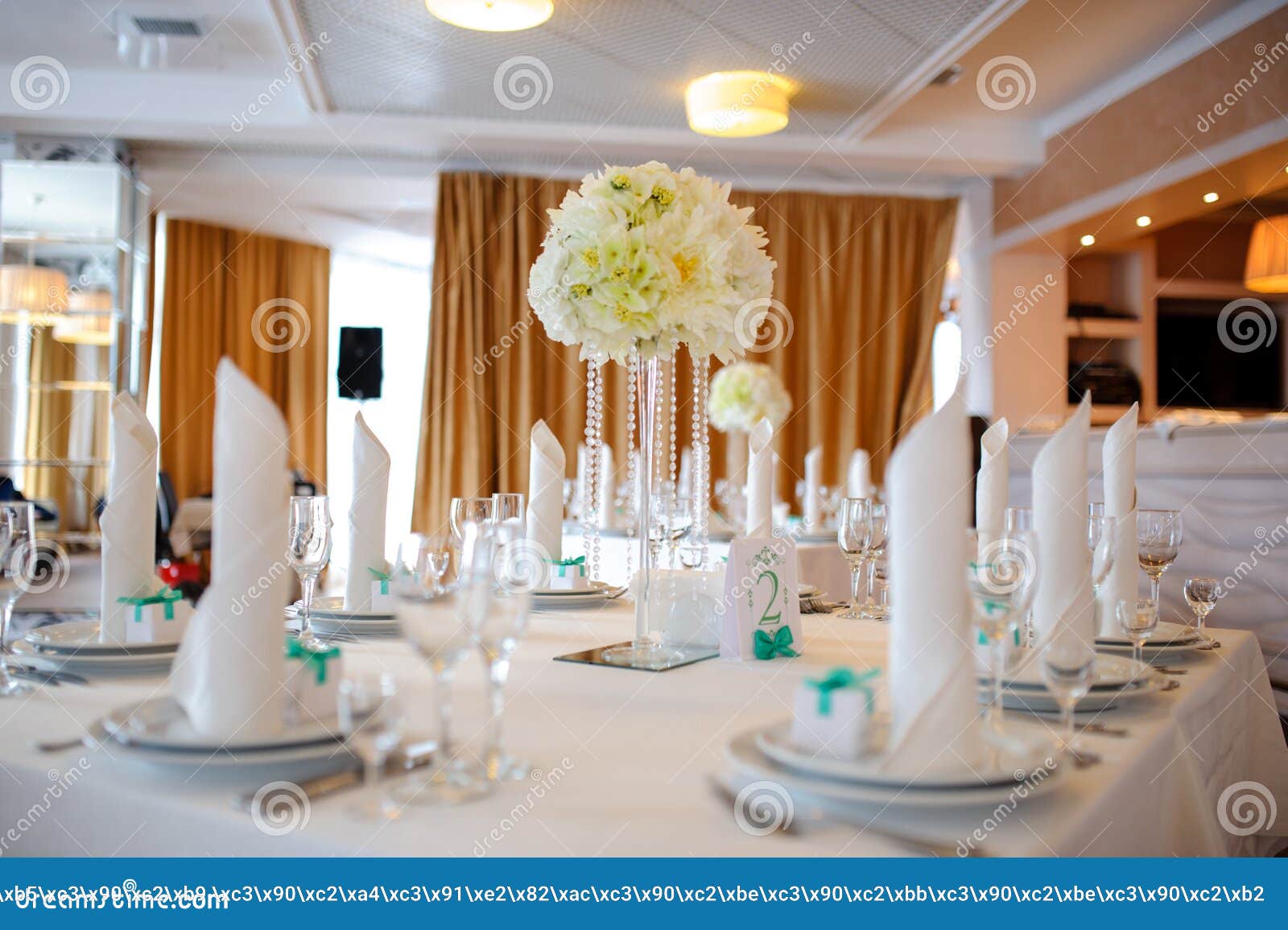 Beautiful Decoration of the Table for the Wedding. Stock Photo Image