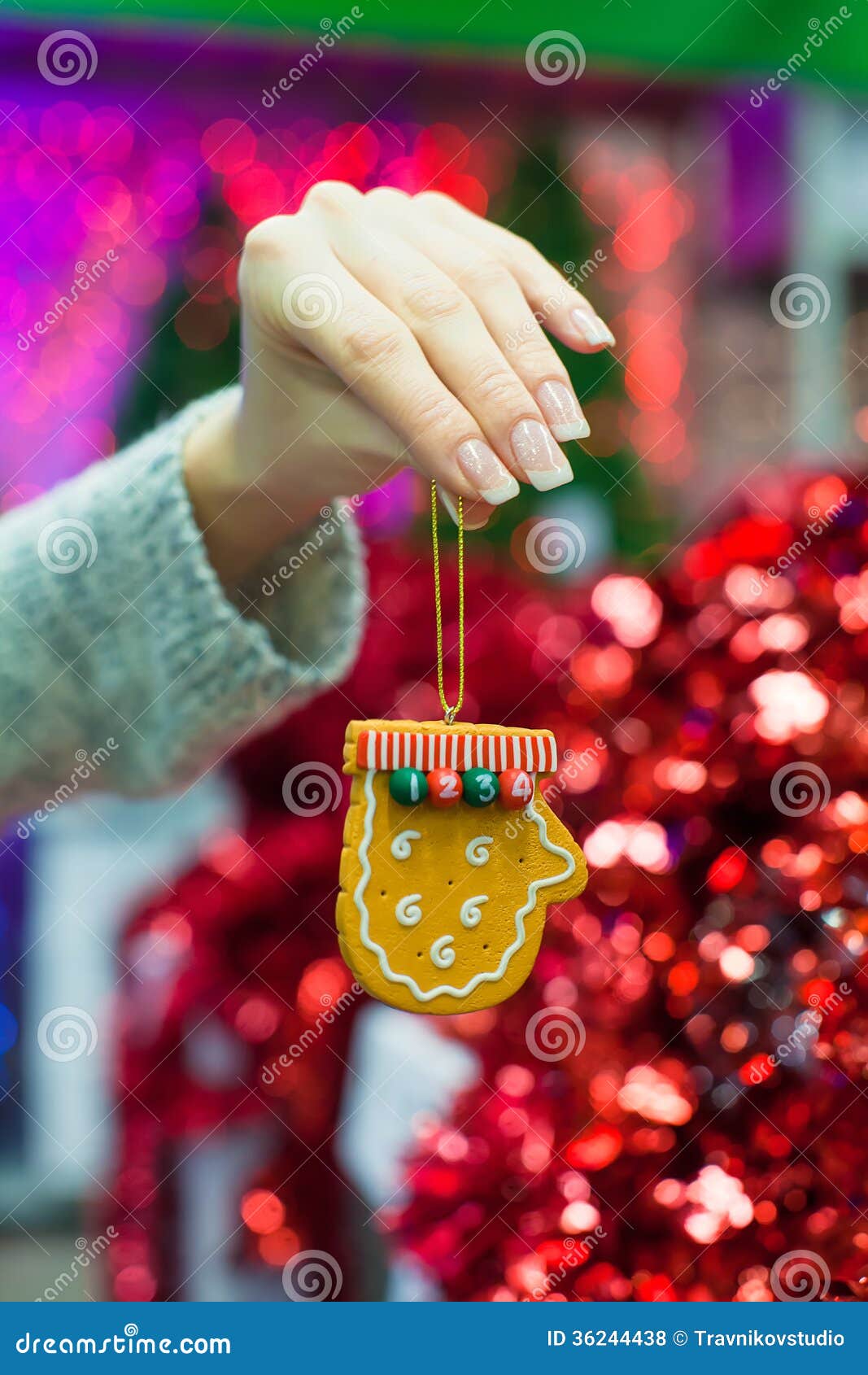 Beautiful Decorations on the Christmas Tree in Stock Photo - Image of ...