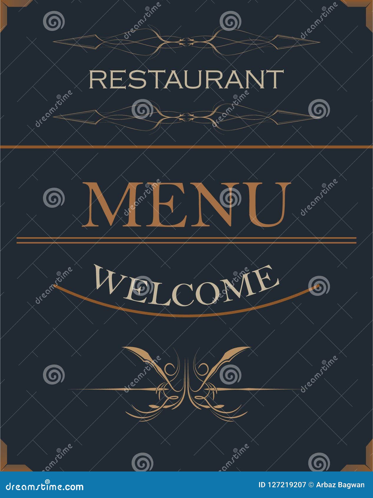 hotel restaurant menu card stock vector. illustration of