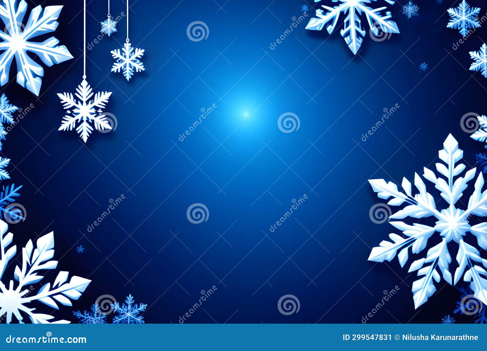 a beautiful  with snowflakes on a blue background for creative christmas greetings.