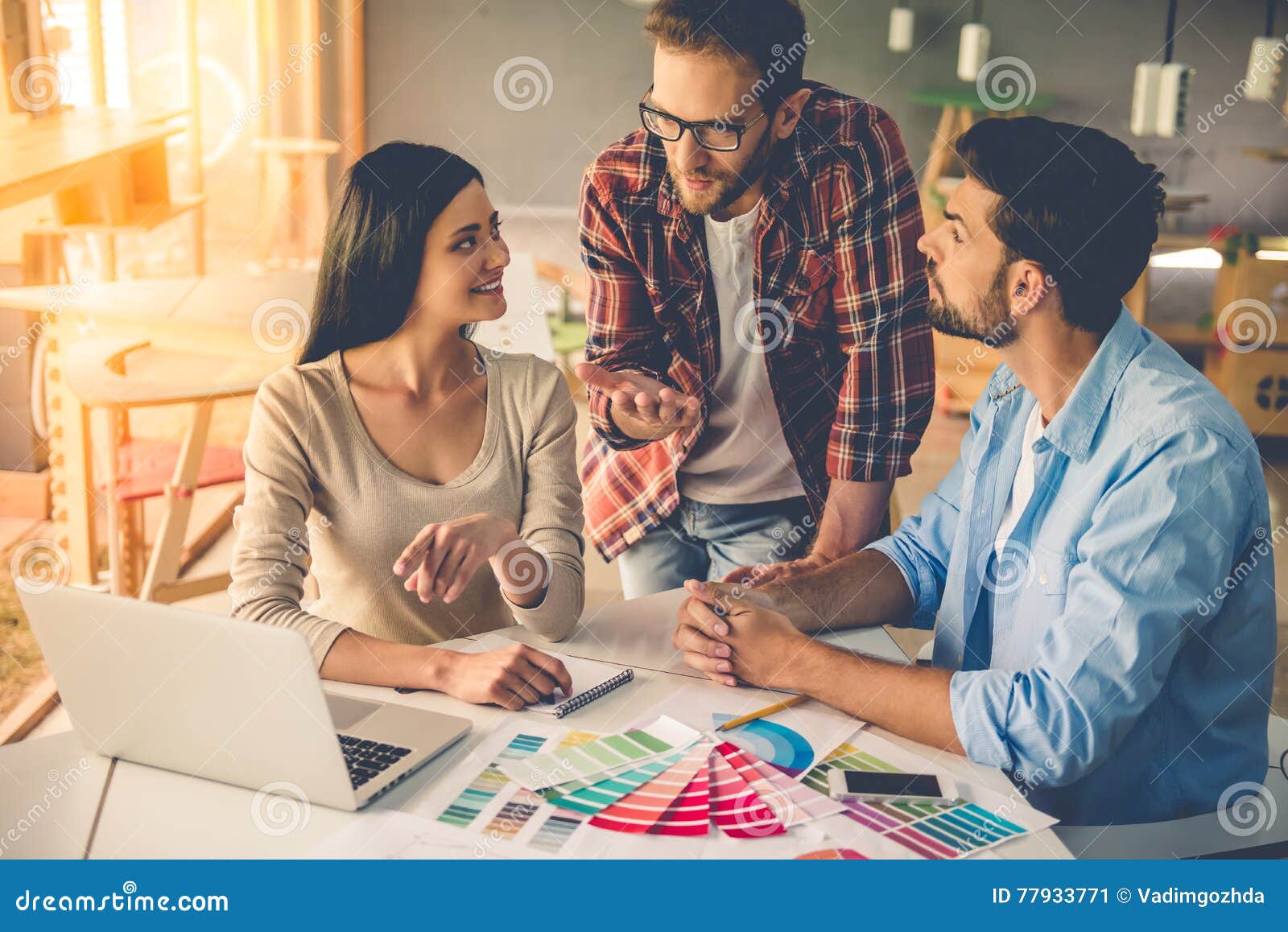 Beautiful Designers Working Stock Image - Image of casual, project ...