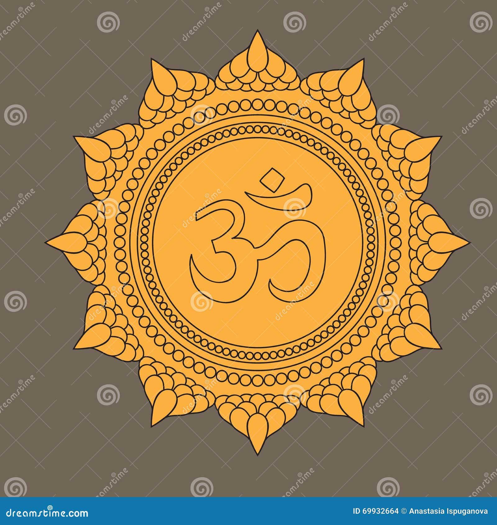 beautiful detailed mandala om sign vintage decorative elements mudra indian hindu motifs tattoo yoga spirituality t 69932664