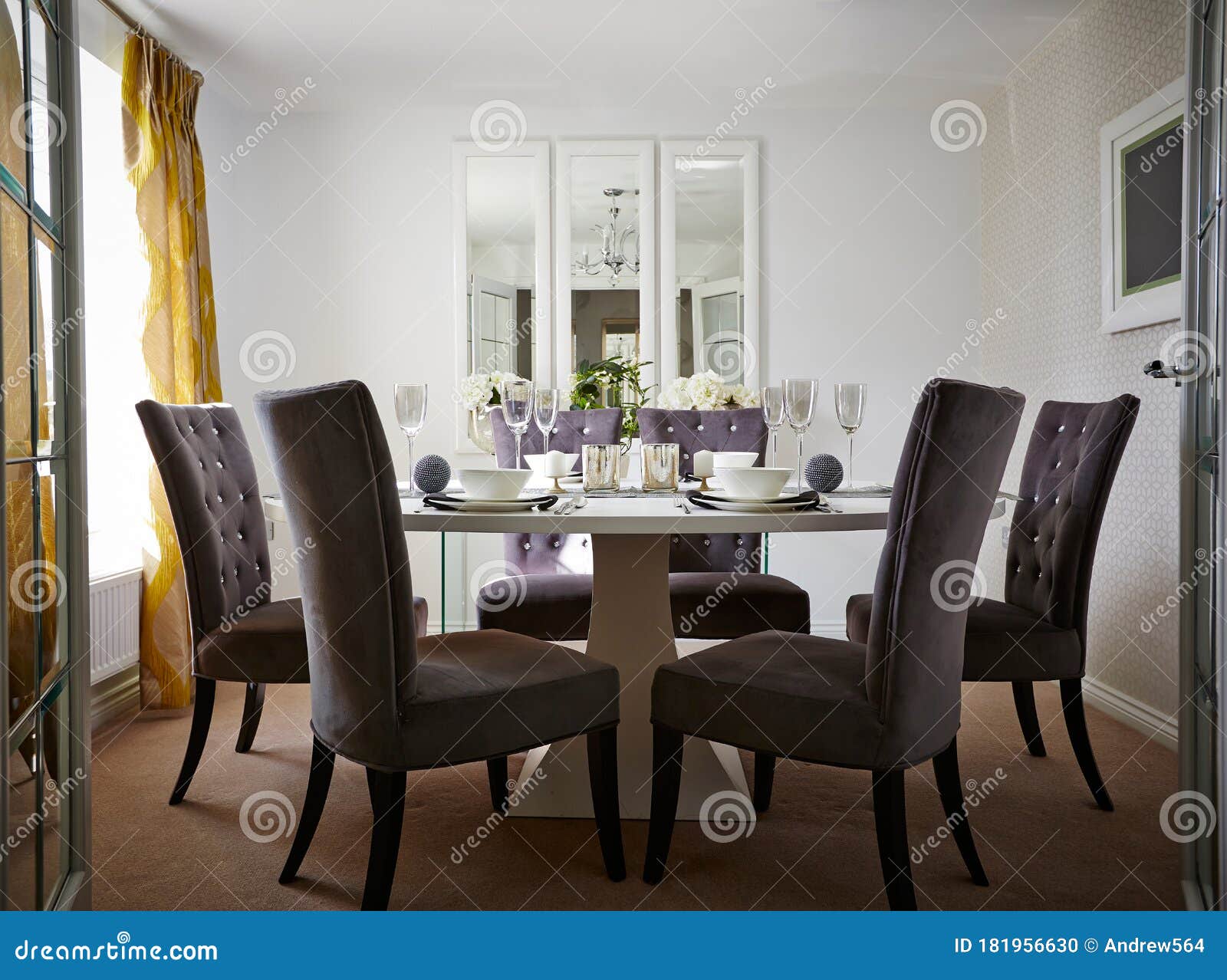 Beautiful Dining Room in a Modern Home Stock Photo Image of house