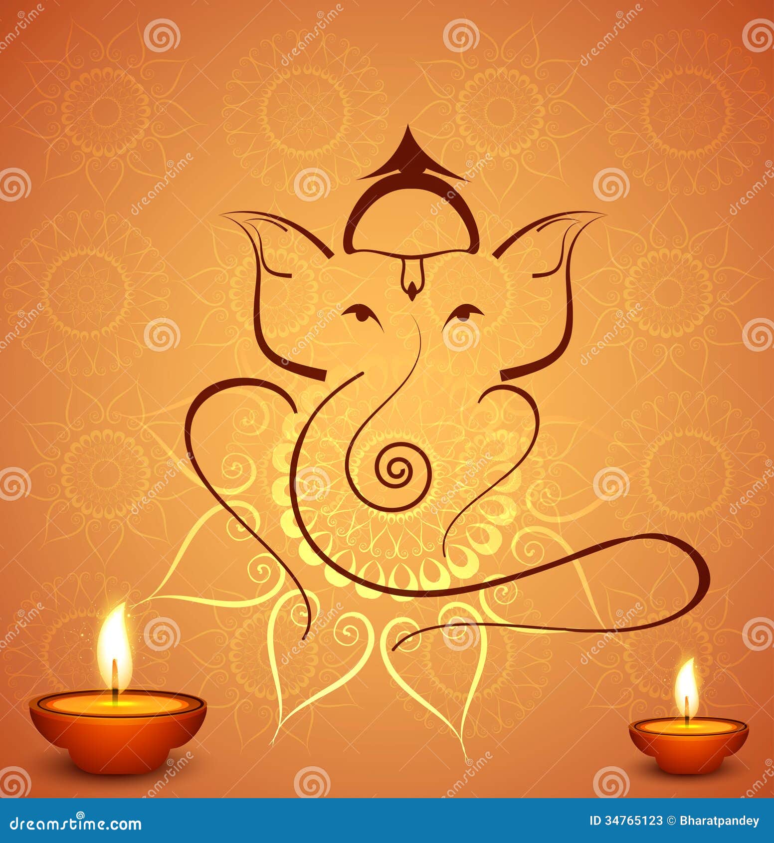 Beautiful Diwali Celebration Hindu Lord Ganesha Festival Background