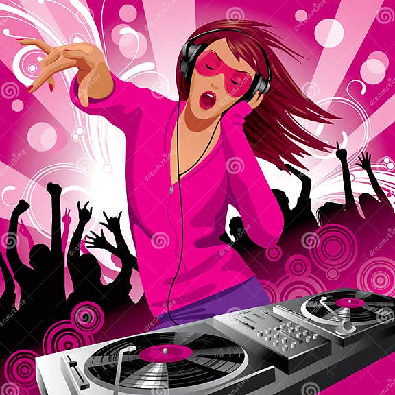 Beautiful DJ girl stock vector. Illustration of dancers - 10356238