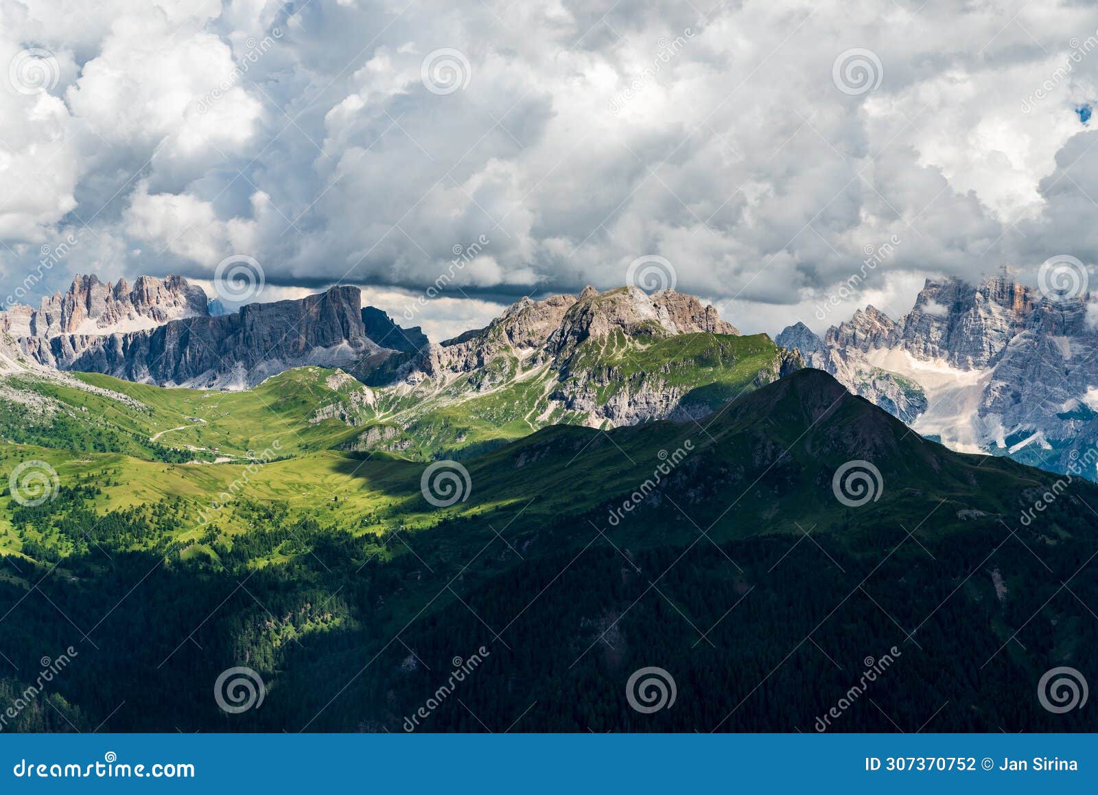 beautiful dolomites mountains in italy - view from col di lana hill