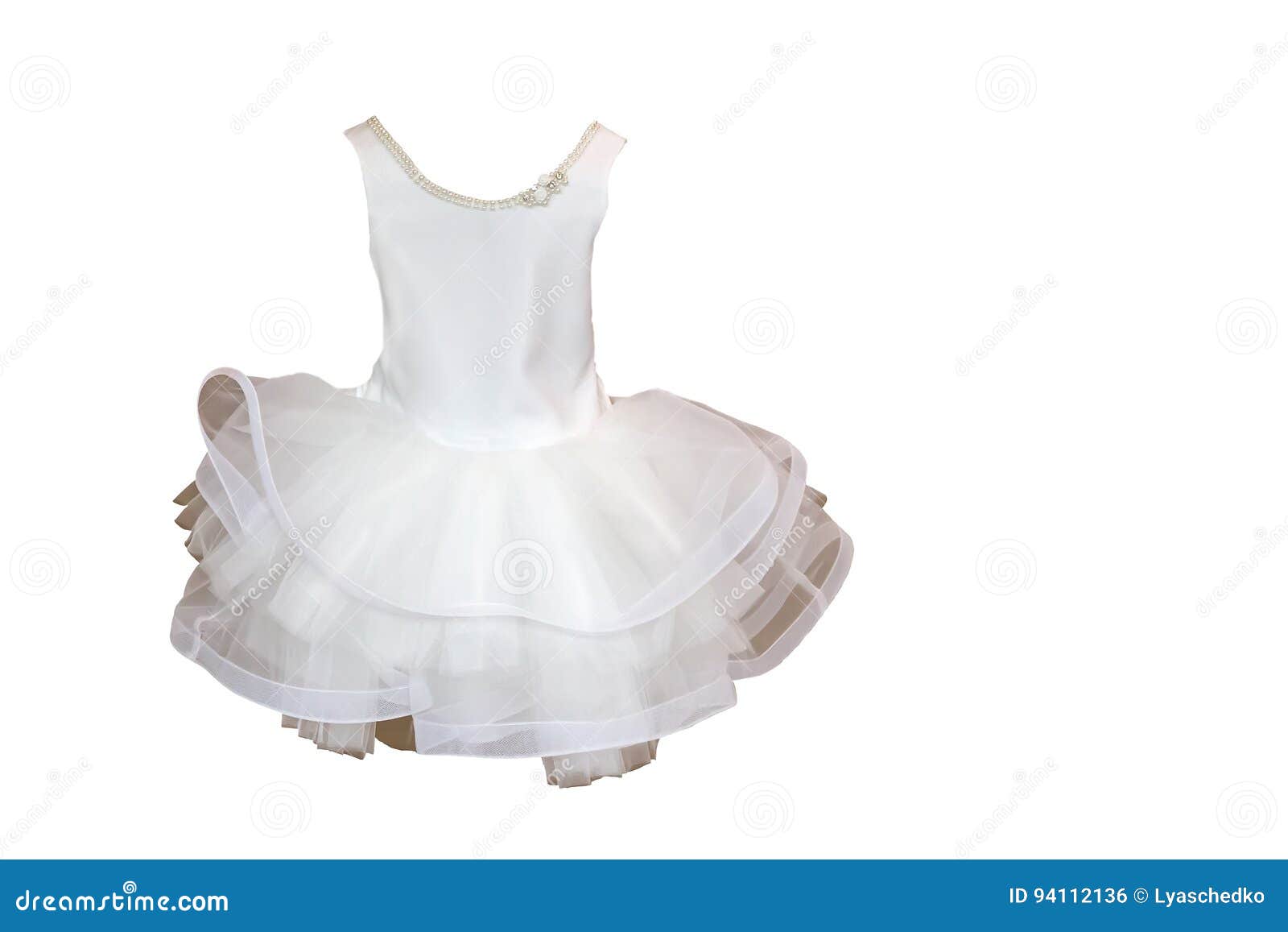 Elegant Dress for Girl on White Background. Stock Photo - Image of ...