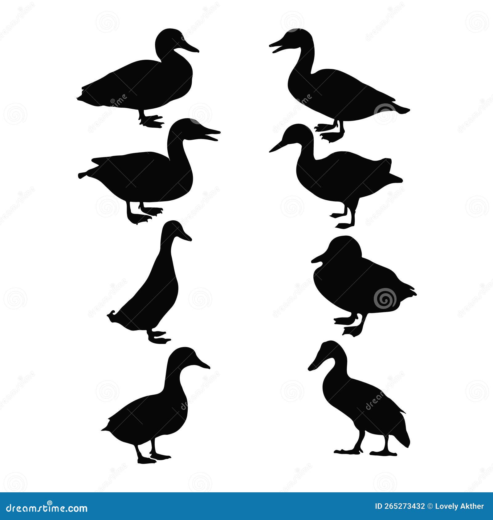 beautiful duck silhouette  art,icons and graphics.