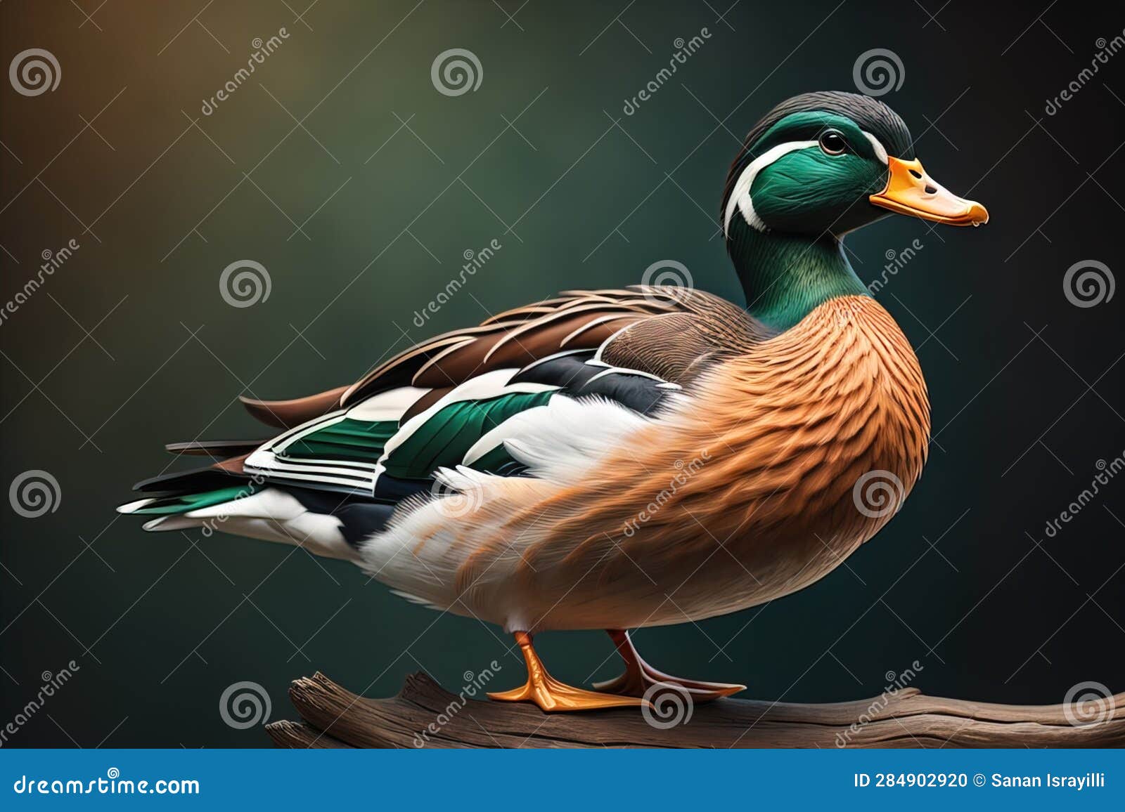 Beautiful Duck on a Solid Color Background. Ai Generative Stock Photo ...