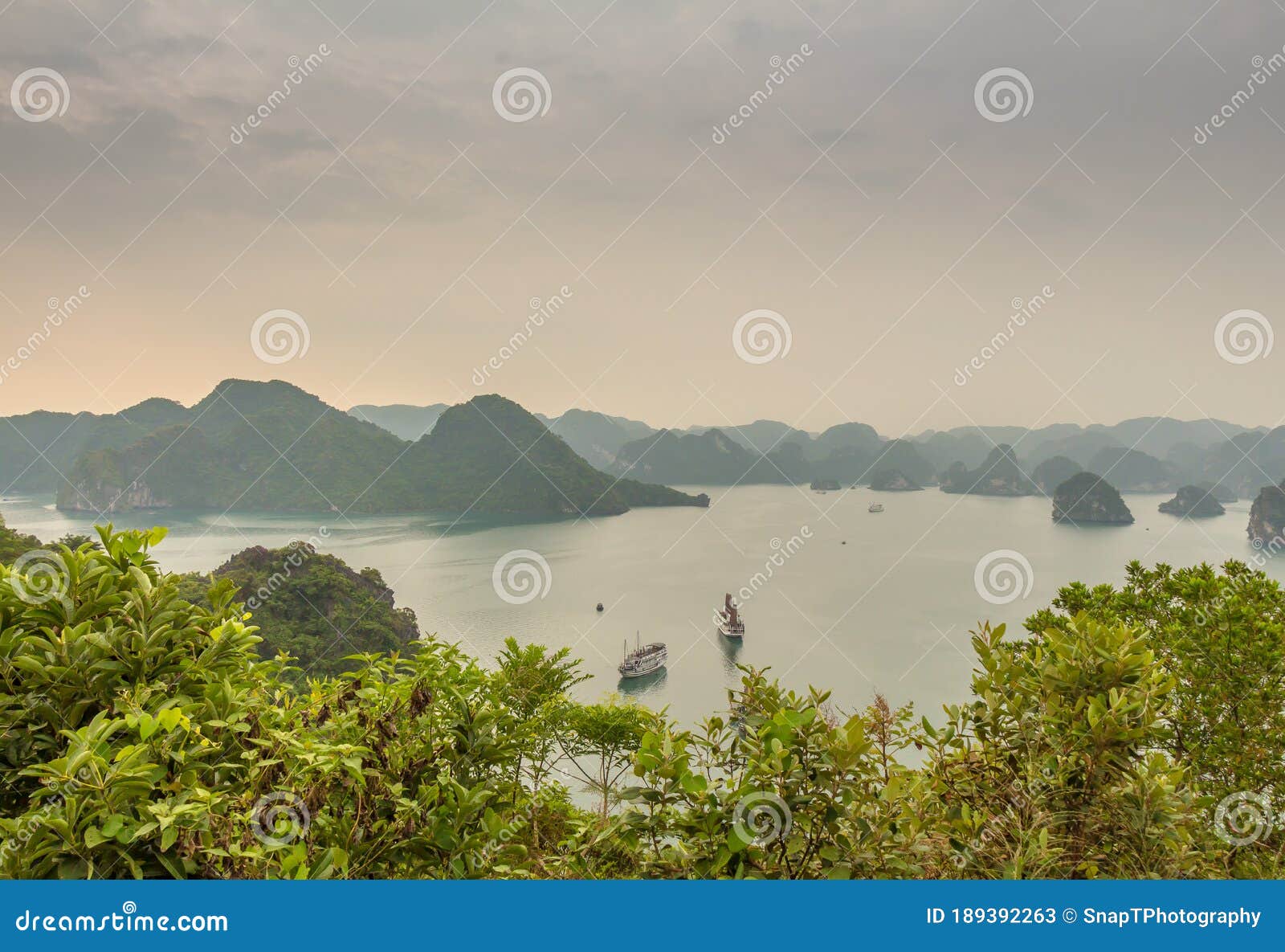 beautiful early morning view over the islands of ha long bay, vietnam