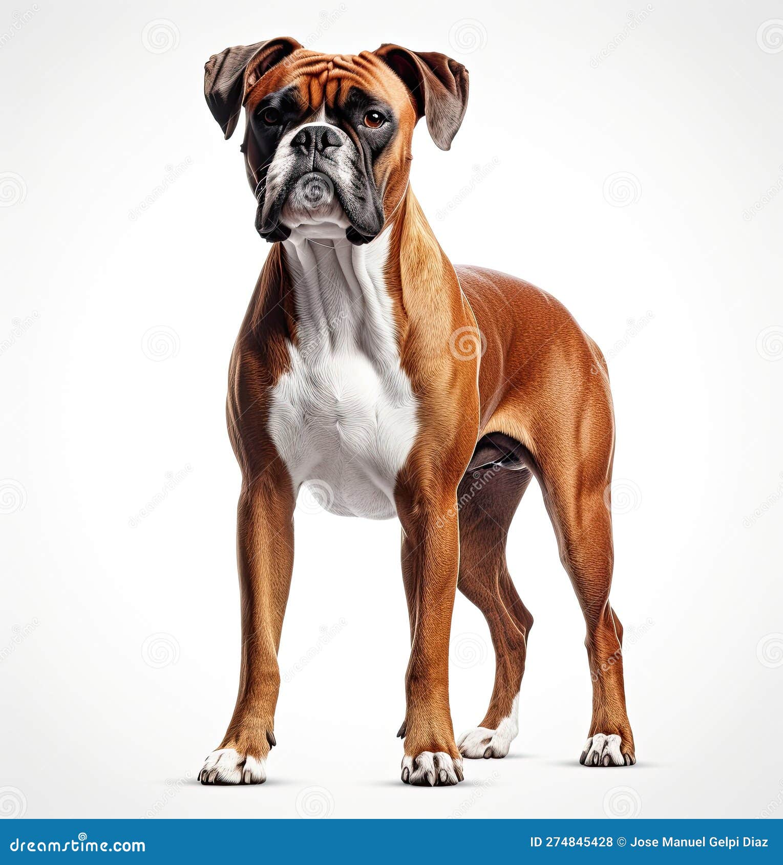 Photo of a Boxer dog on white background. Generative AI 26723406 Stock  Photo at Vecteezy