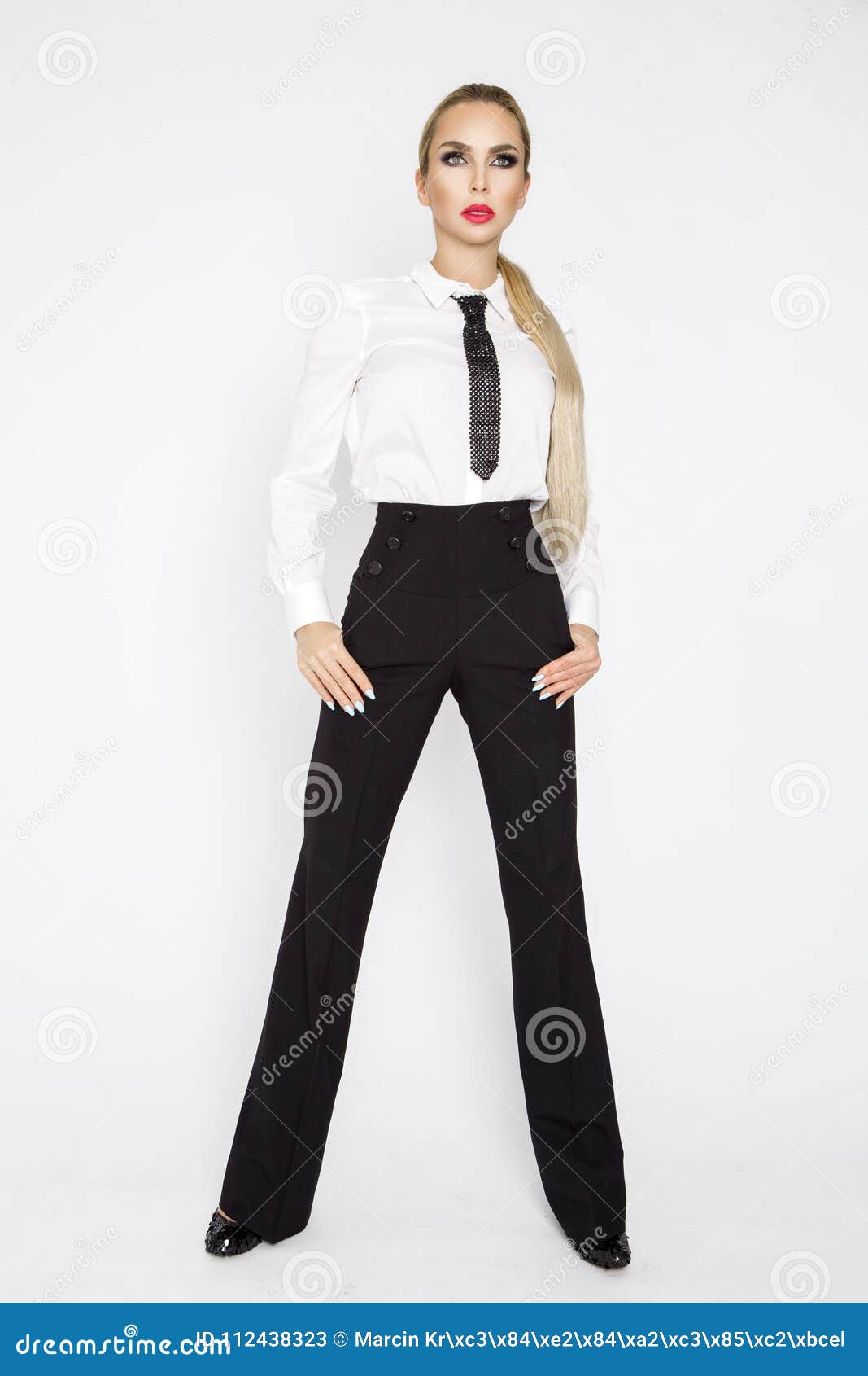 Dressing White Shirt Black Tie Gray Stock Photo 170300129 | Shutterstock