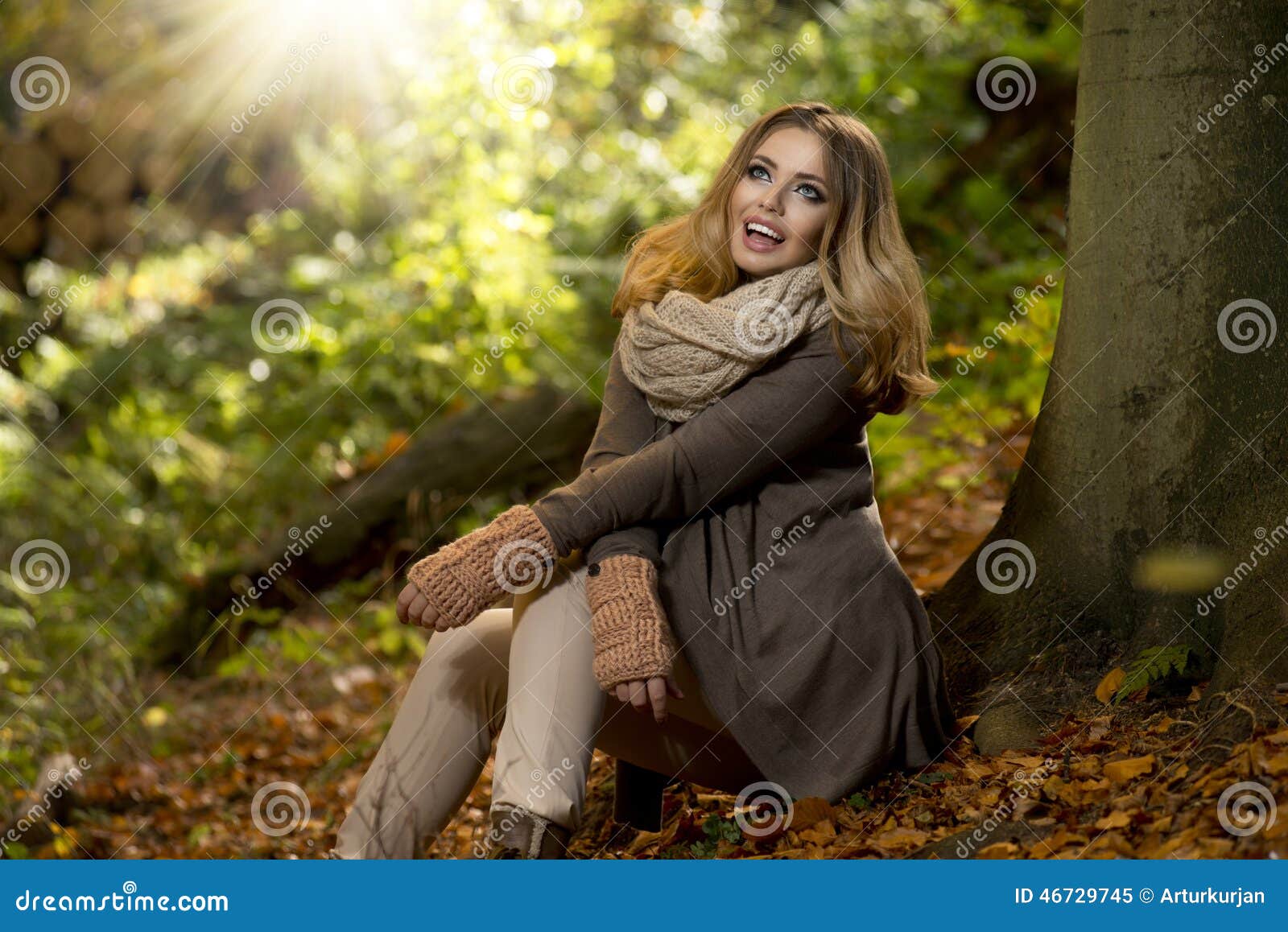 Beautiful Elegant Woman in Park - Autumn Stock Image - Image of nature ...
