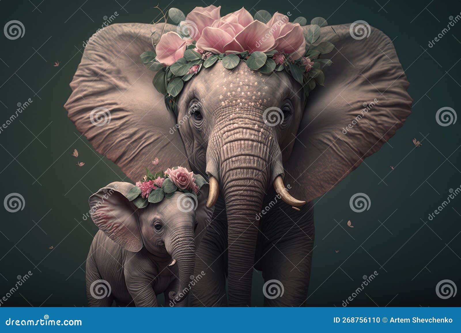 baby elephant and mother wallpaper