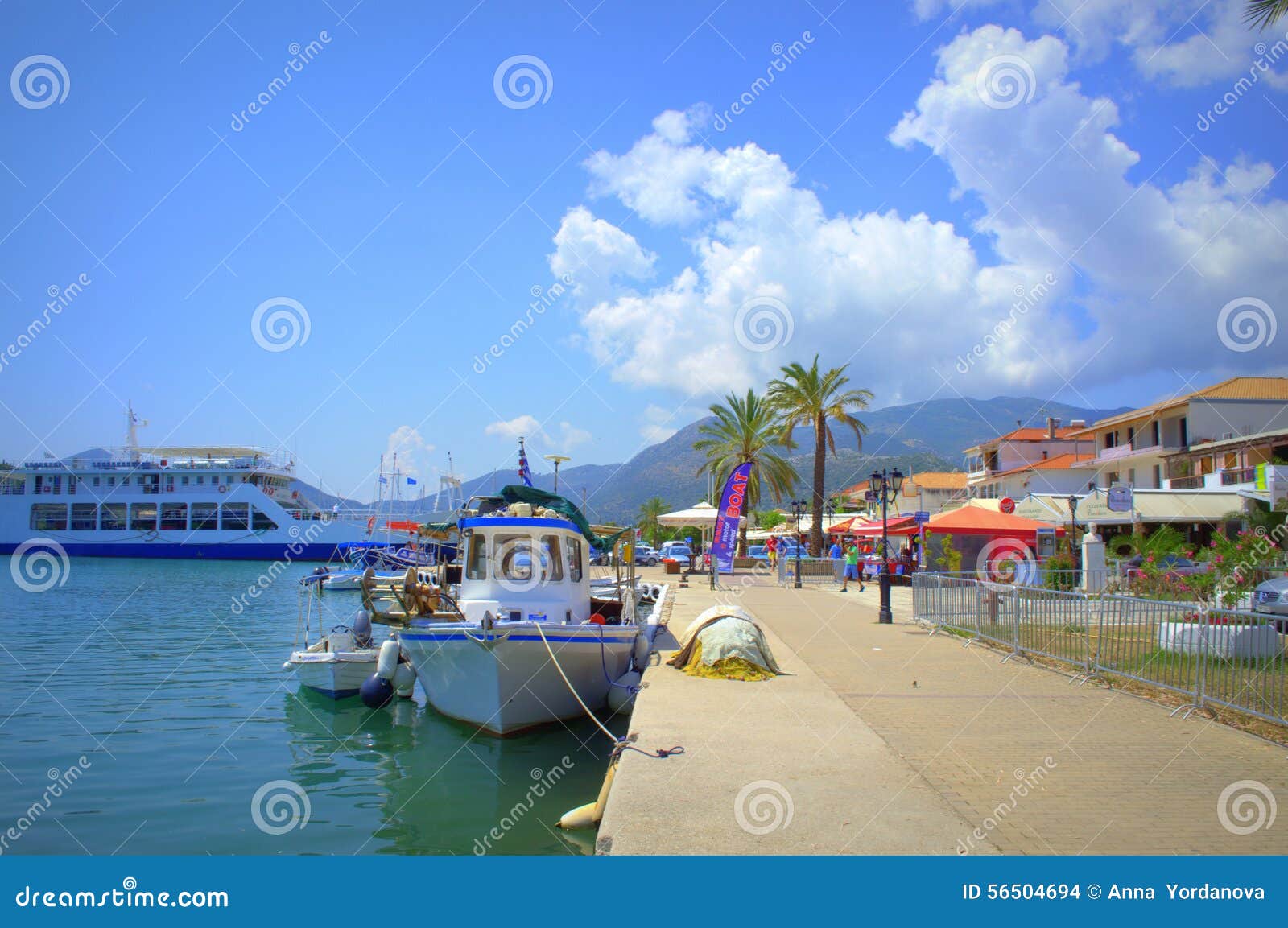 Beautiful Waterfront View,Greece Editorial Stock Image - Image of ...