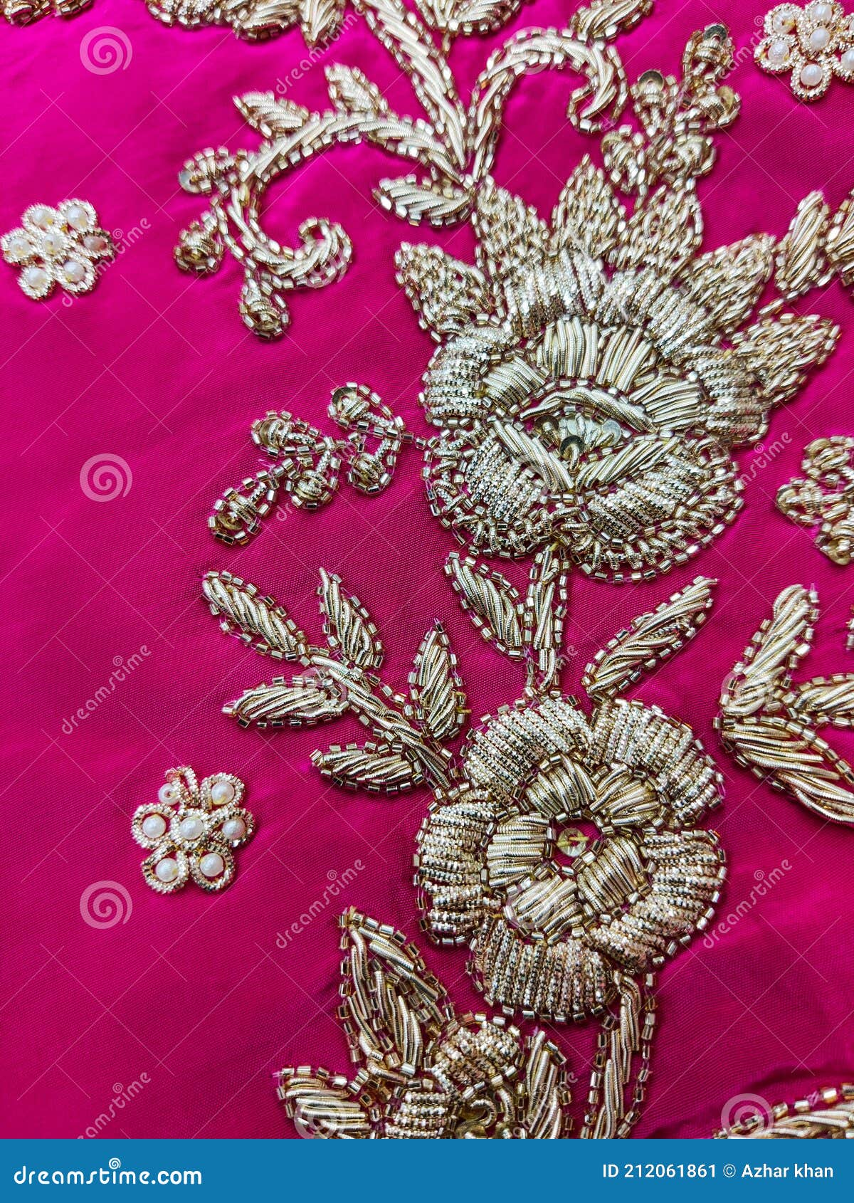 Beautiful Embroidered Pattern of Zardozi Embroidery Stock Image Image