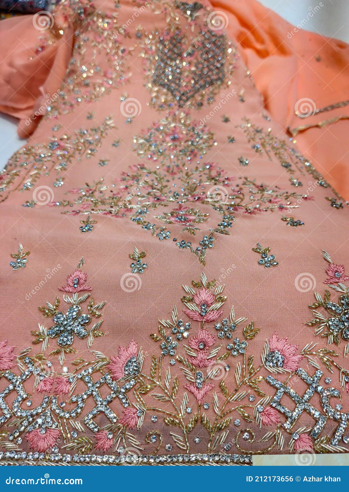 Baby pink silk embroidery gown – Threads