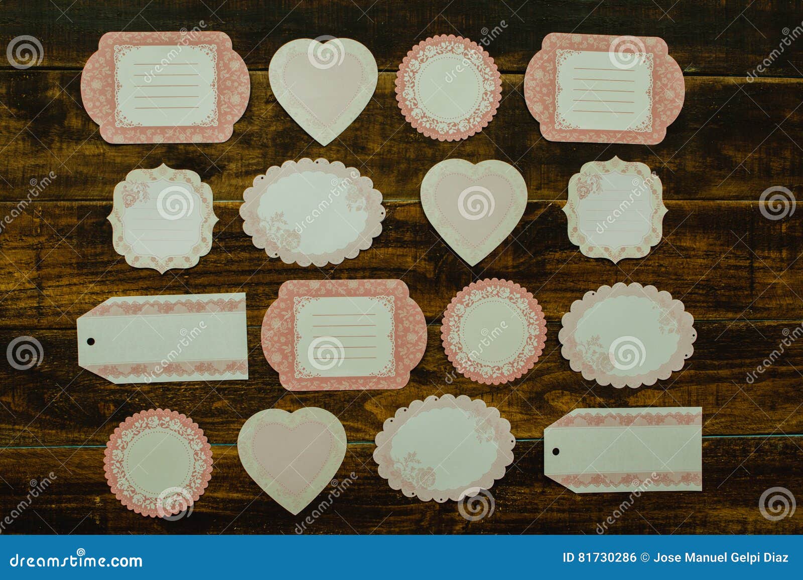 Beautiful Empty Gift Cards with Different Shapes Stock Photo Image of