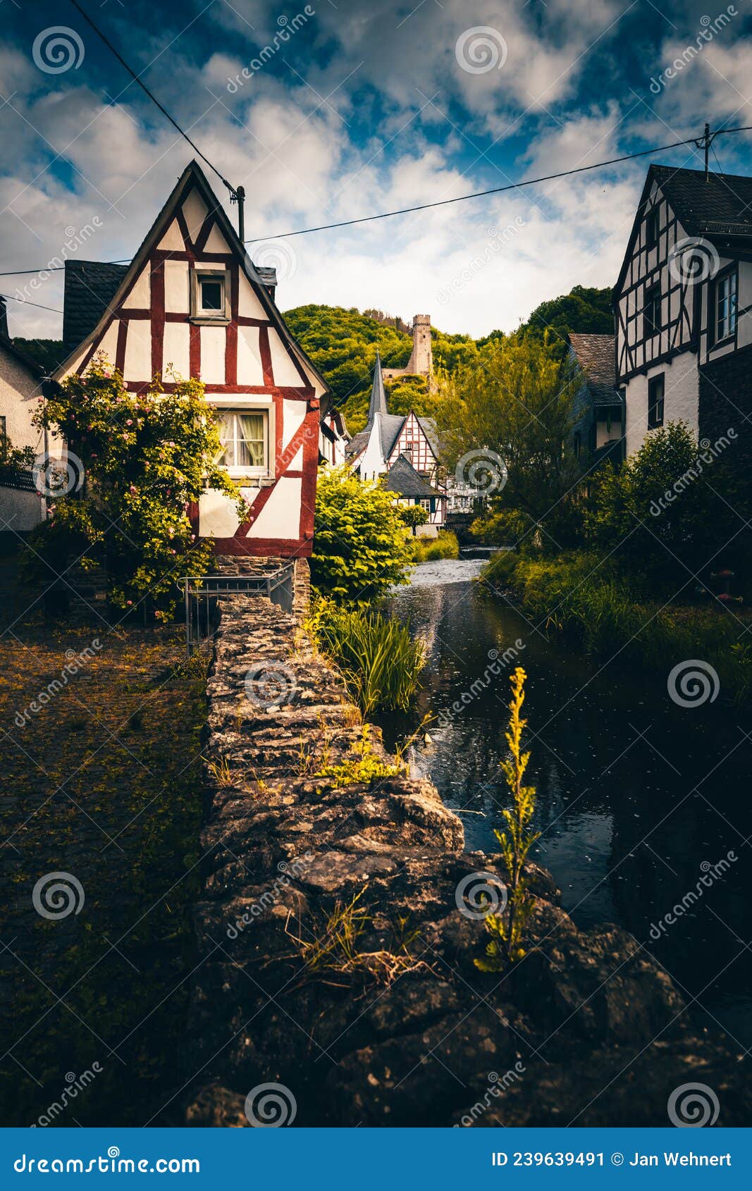 the beautiful and enchanted village of monreal am elzbach with german half-timbered houses