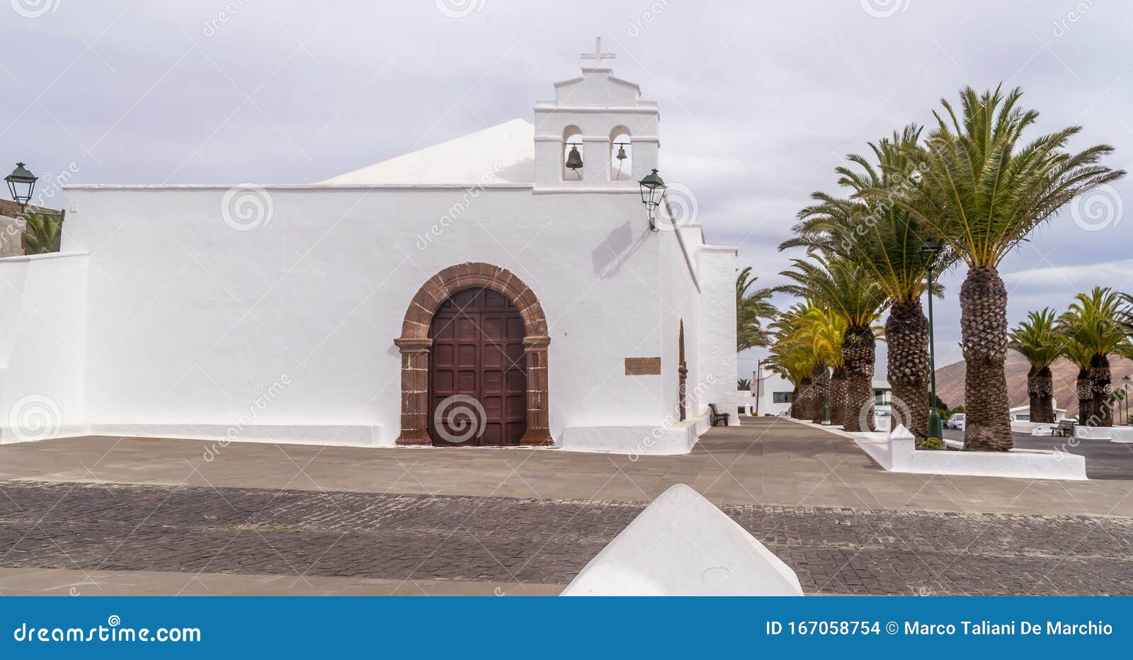 the beautiful ermita de san marcial de limoges or del rubicon church in femes, lanzarote, canary islands, spain