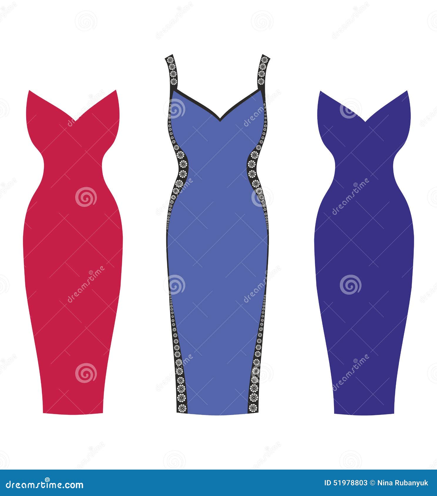 Beautiful evening dresses stock vector. Illustration of women - 51978803