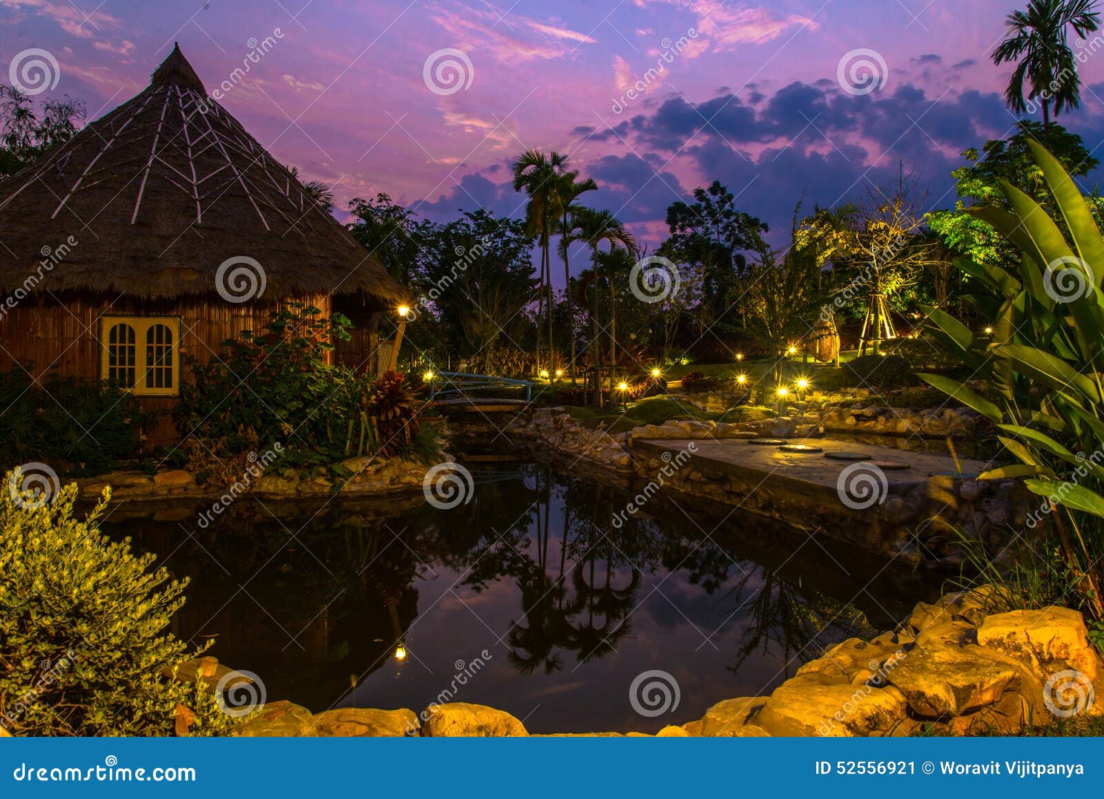 Beautiful Evening Lighting Resort Stock Image Image of mountain