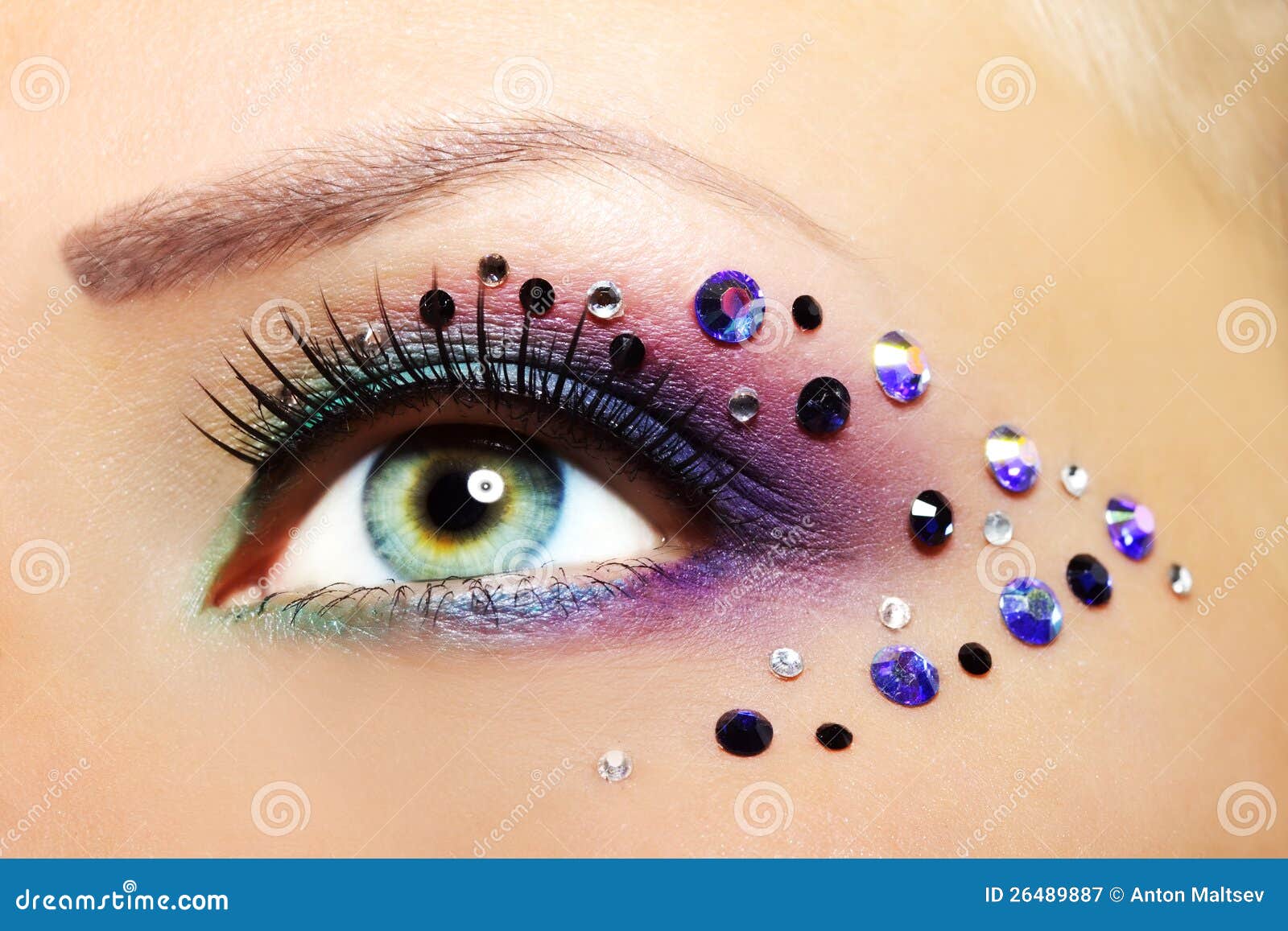 beautiful eye makeup stock image. image of glamour