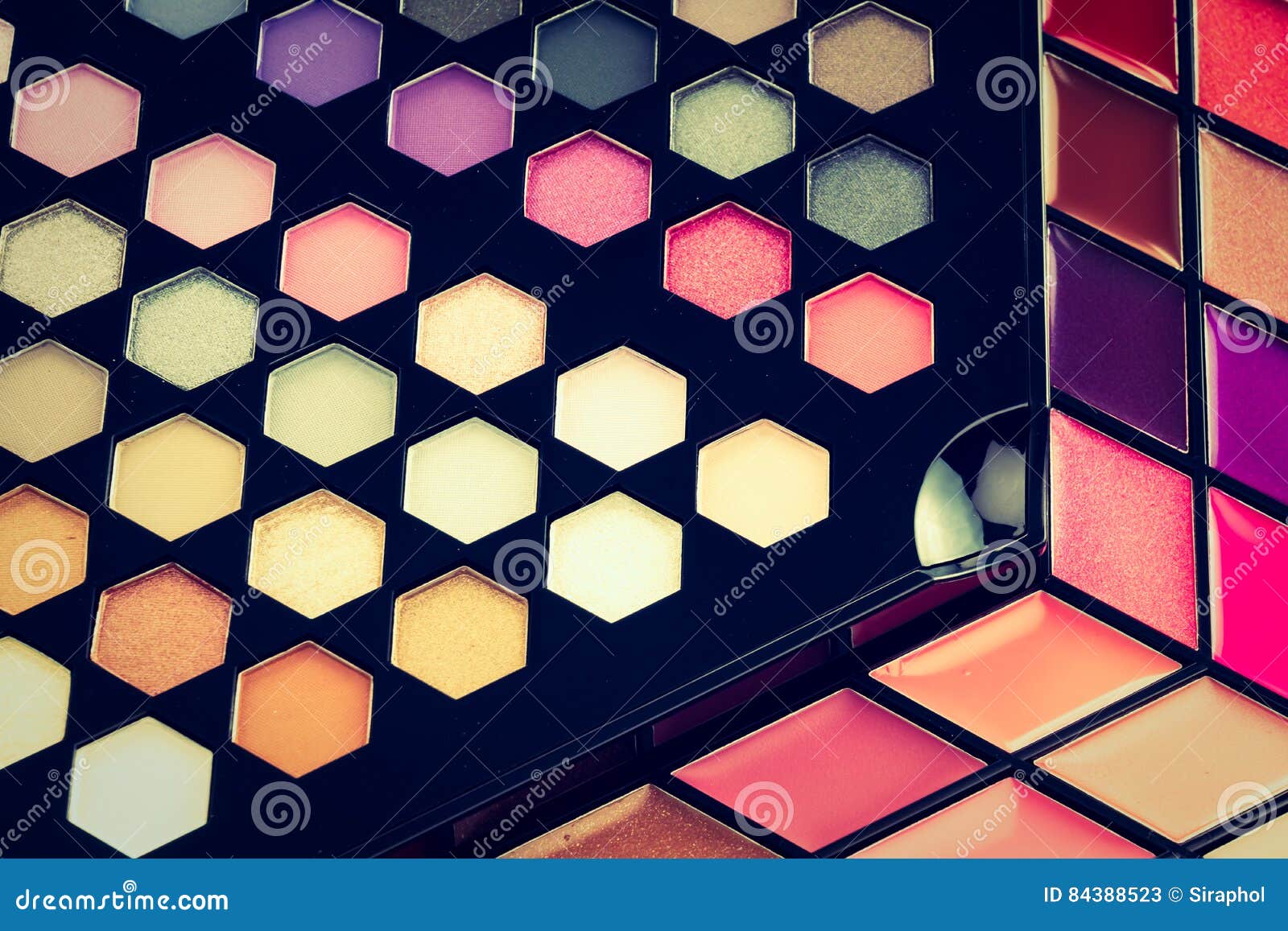 Beautiful Eye Shadow and Lip Gloss Cosmetic Stock Image Image of