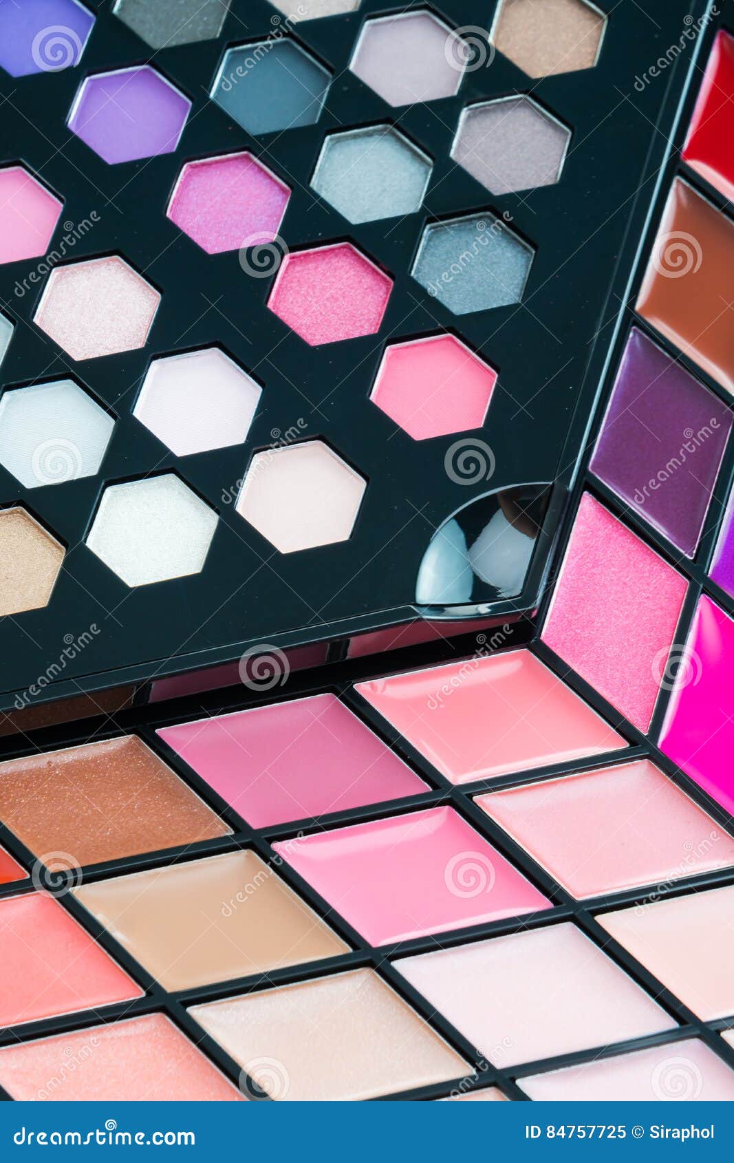 Beautiful Eye Shadow and Lip Gloss Cosmetic Stock Image Image of