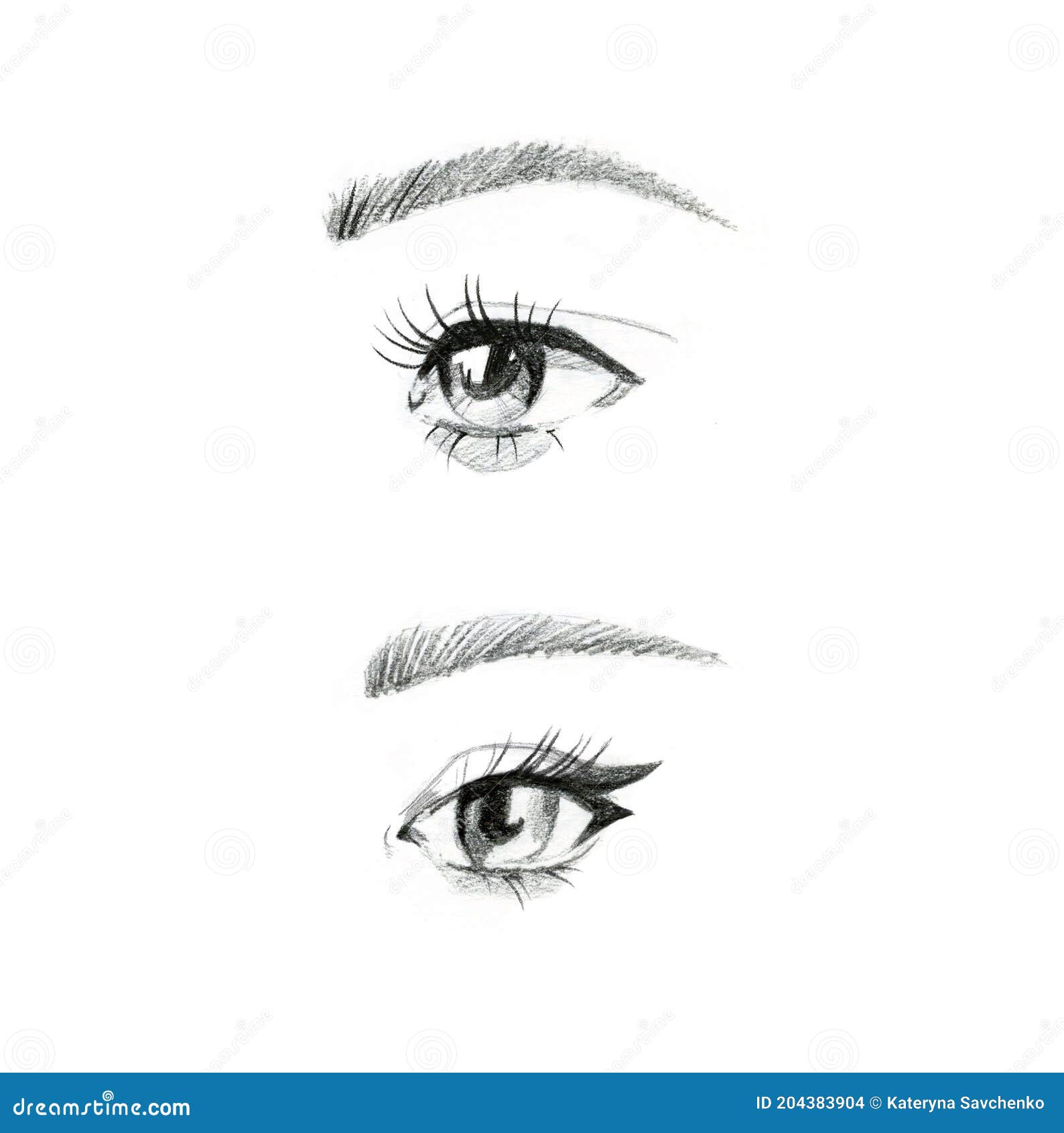 Dark Brown Eyes Sketch Beautiful Female Stock Vector (Royalty Free)  791535175 | Shutterstock