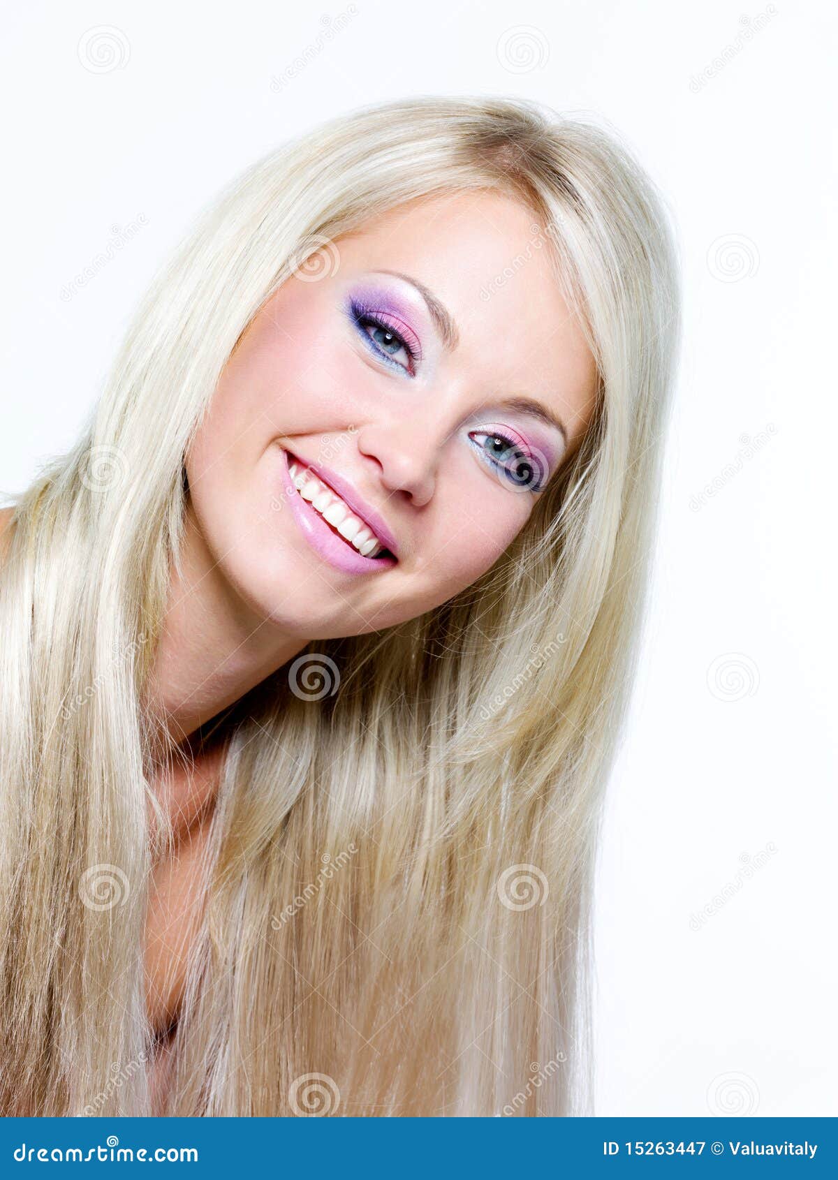 Beautiful Face Of Blond Smiling Woman Royalty Free Stock 