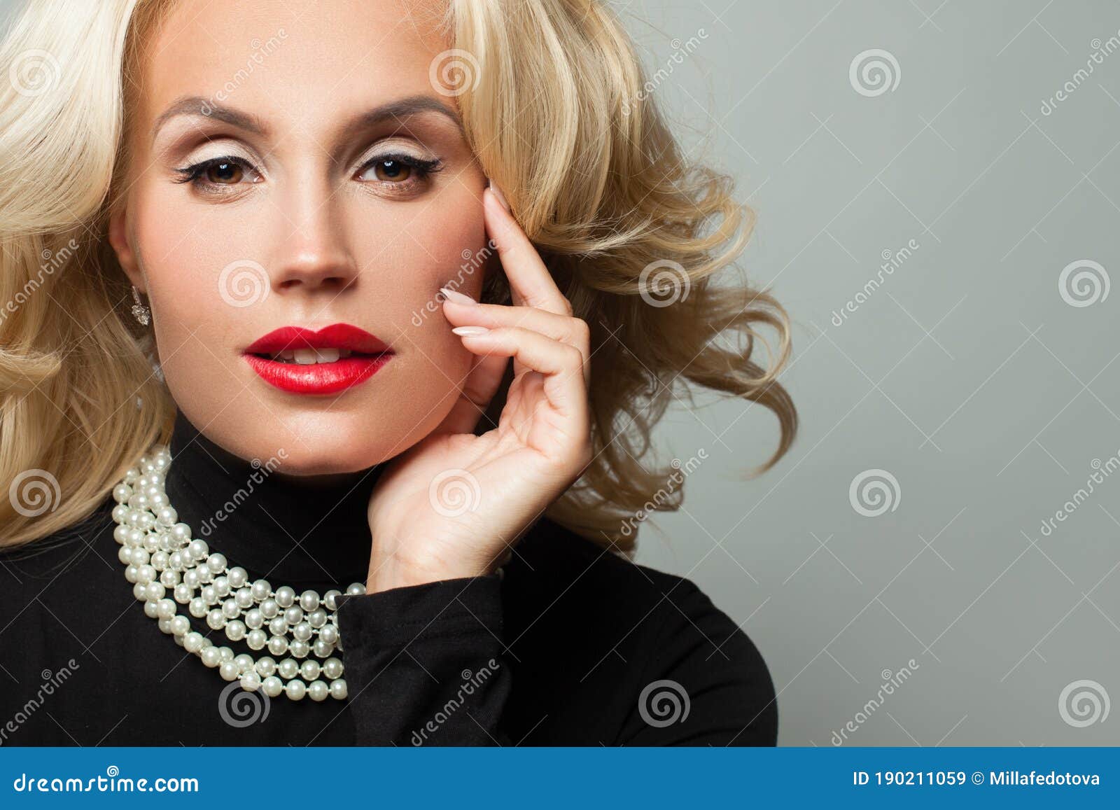 Beautiful Face. Glamorous Woman Portrait. Elegant Lady on White, Female