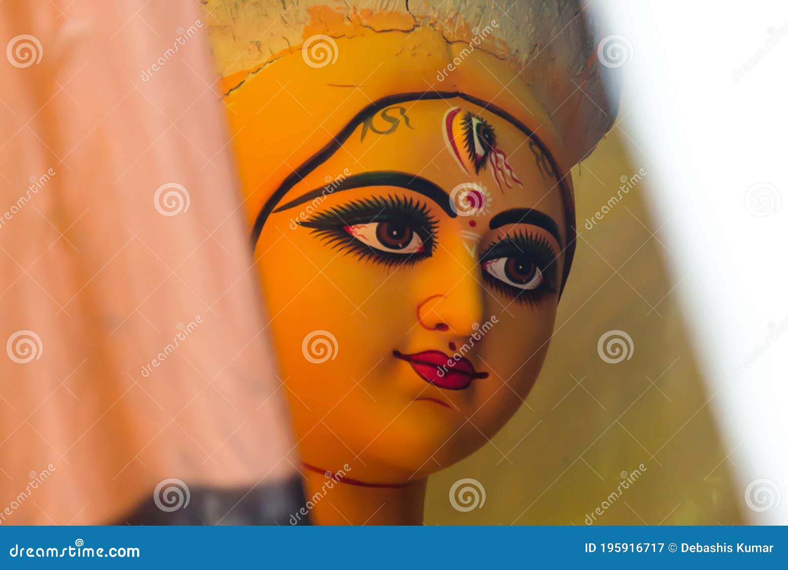 Beautiful Face of Hindu Goddess Durga Stock Image - Image of asia ...