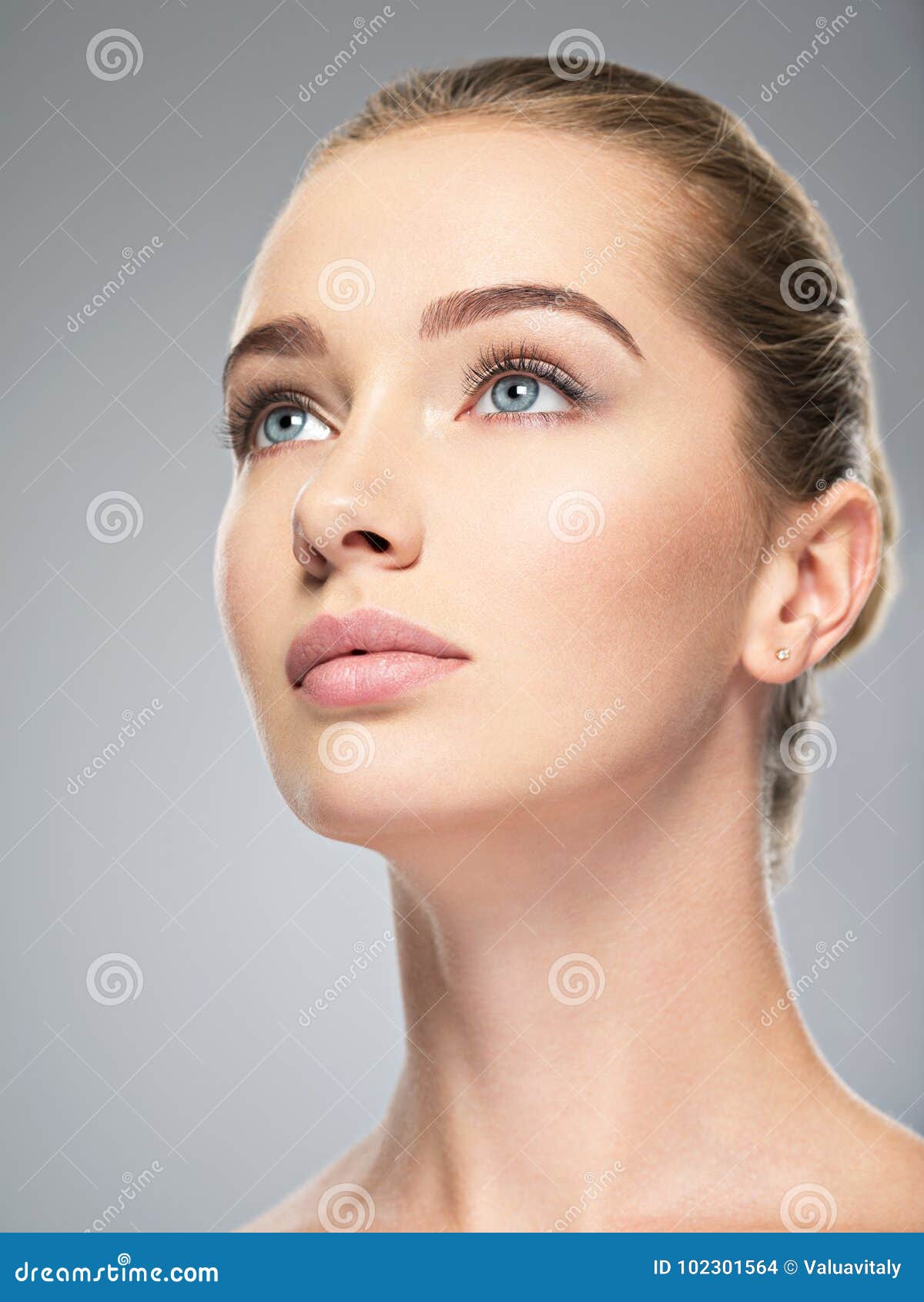 Profile of a beautiful girl closeup Stock Photo