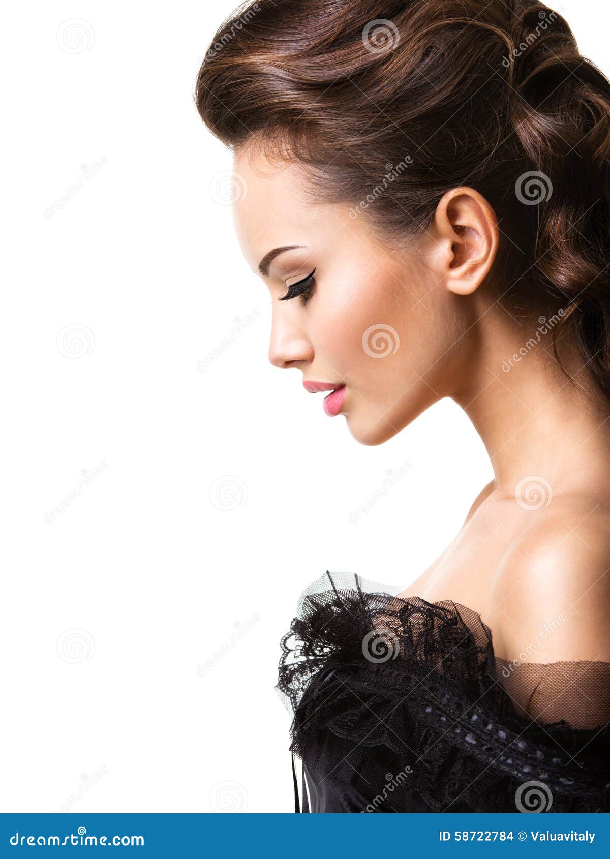 Beautiful Face of an Young Woman. Profile Portrait Stock Photo ...