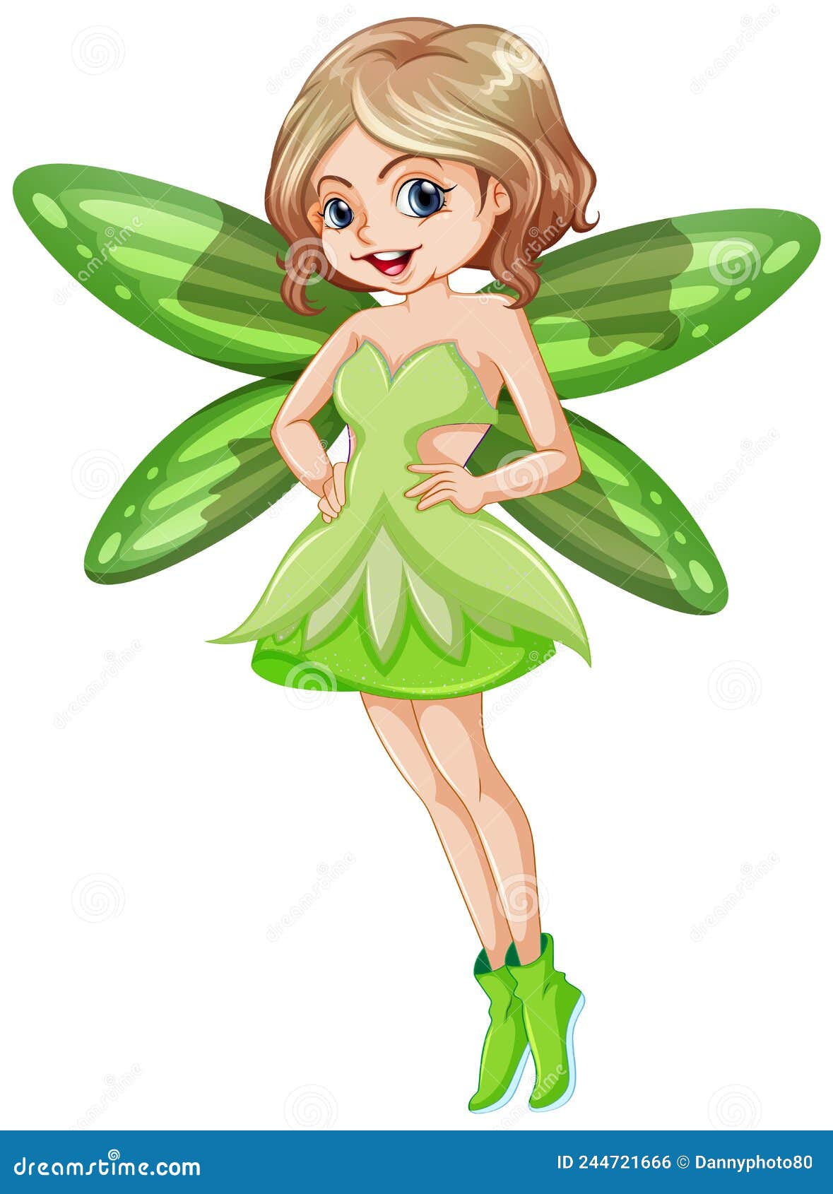 Beautiful Fairy Girl Cartoon Character Stock Vector - Illustration of ...