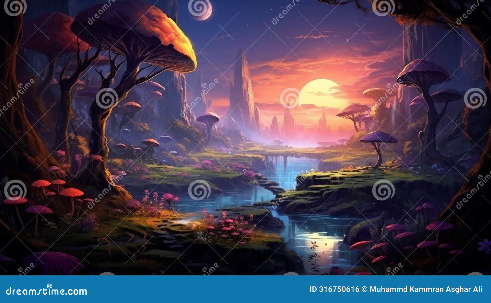 beautiful fairy world landscape. fantasy background for journals, prints, background and backdrops 2