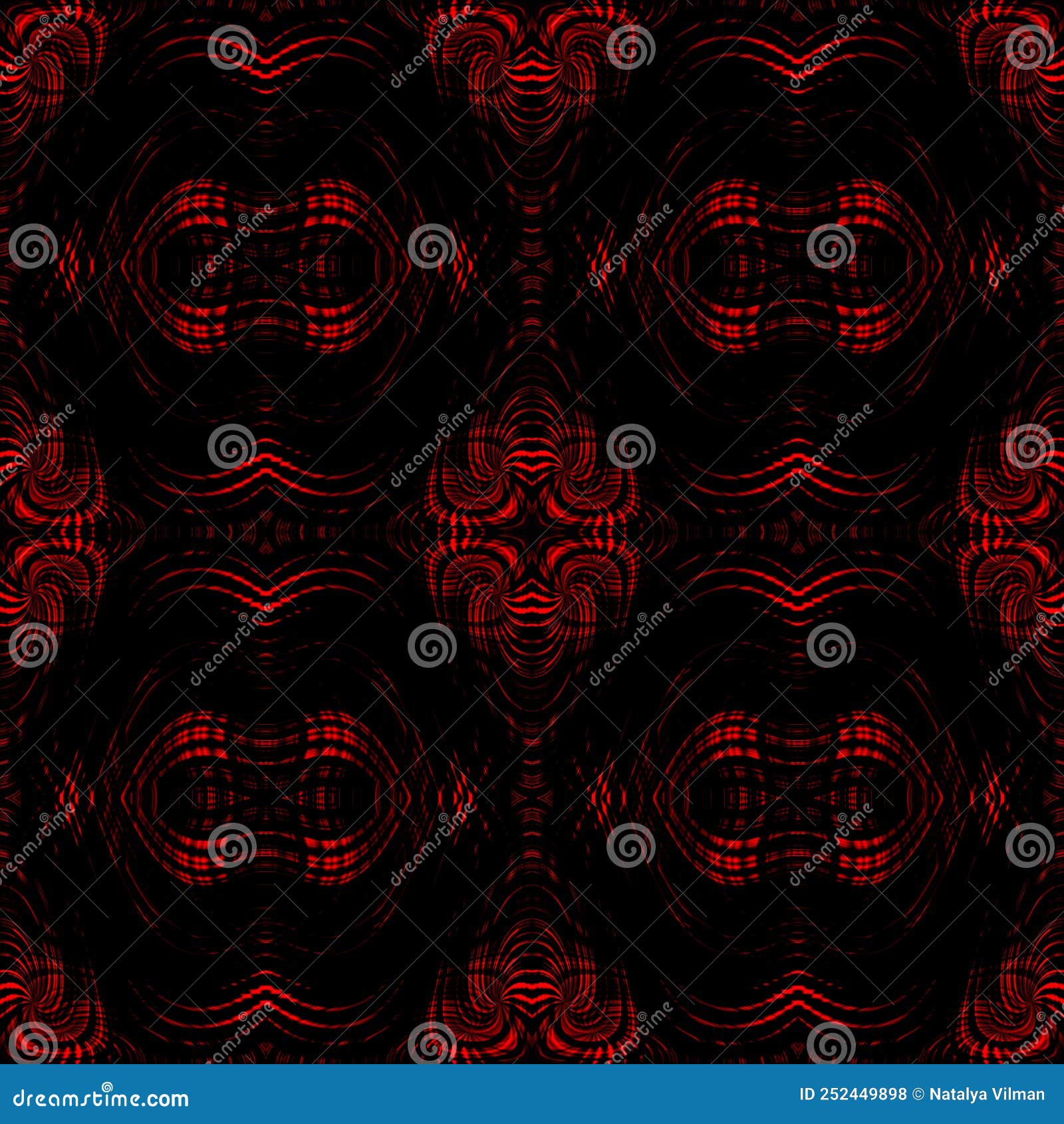 Beautiful fantasy bright red pattern on a black background.