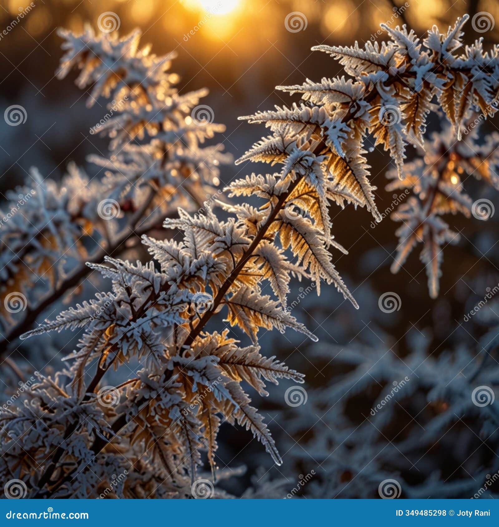 beautiful farn tree branches, pine tree branches texture close up on sunlight in the sunset.