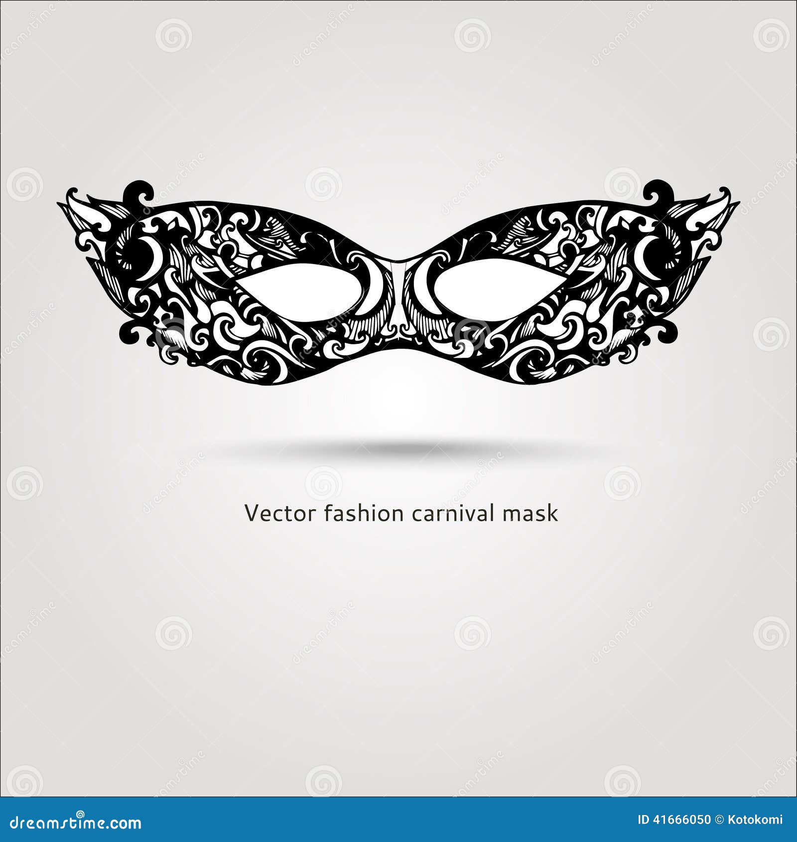 beautiful fashion carnaval mask. hand drawn 