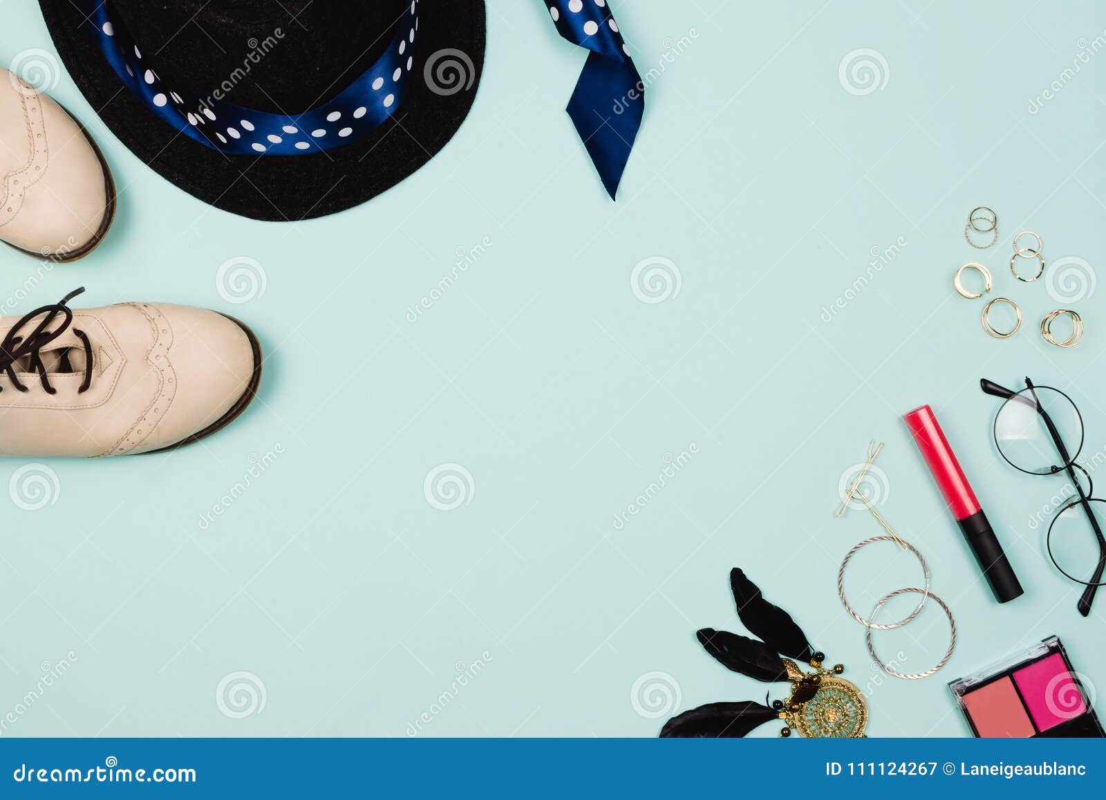 Beautiful Fashion Flatlay Arrangement With Various Fashion Accessories ...