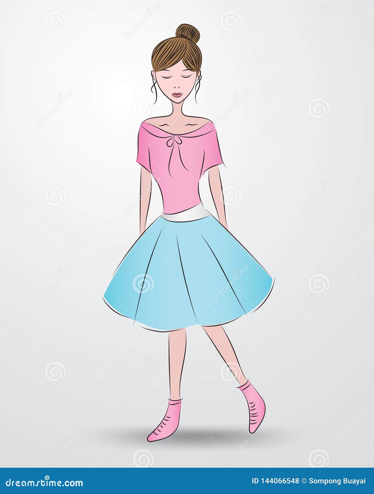 sketch of mystical woman in beautiful ornamental dress Stock Photo - Alamy