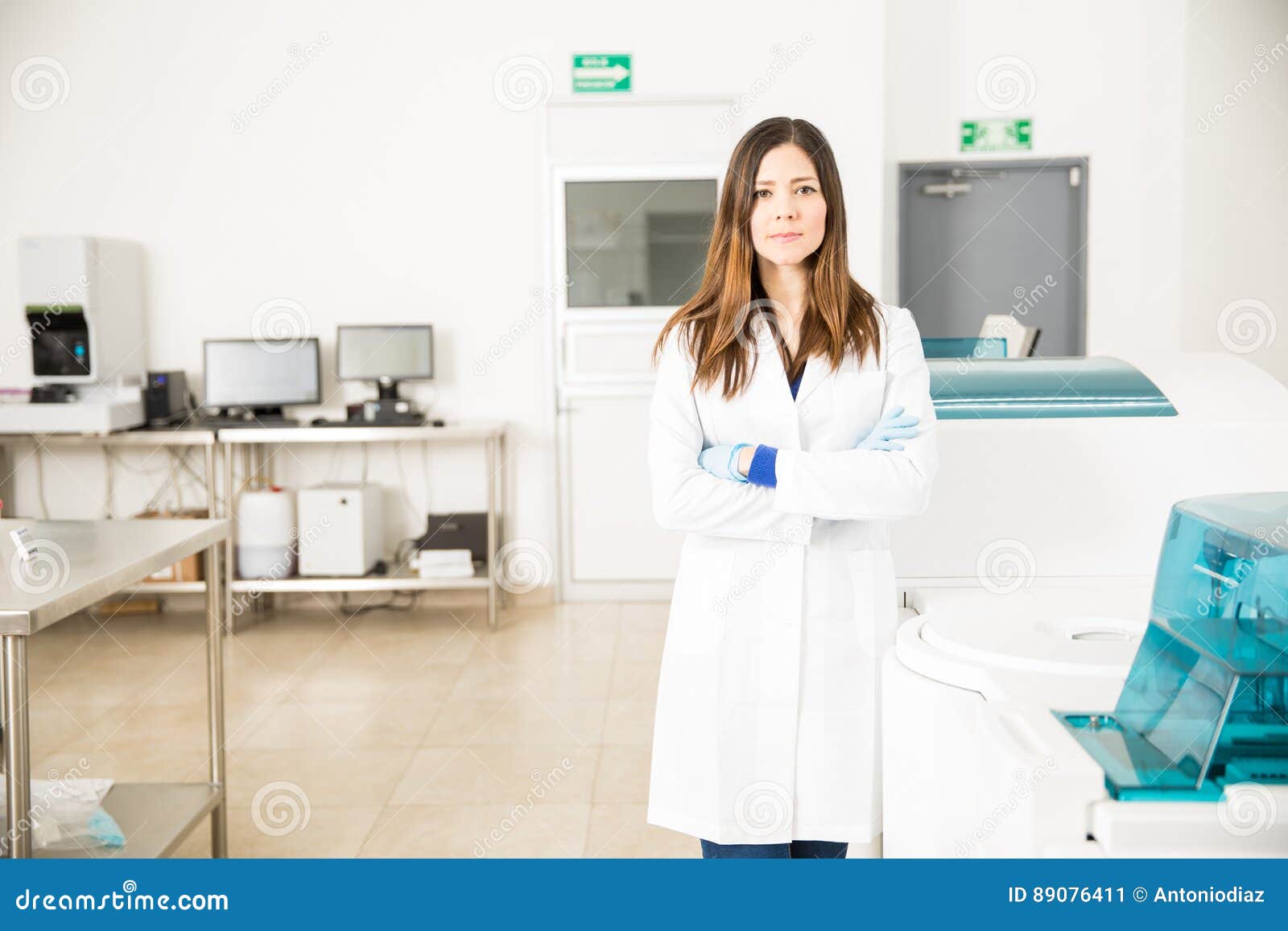 Beautiful Female Chemist in a Laboratory Stock Image - Image of ...