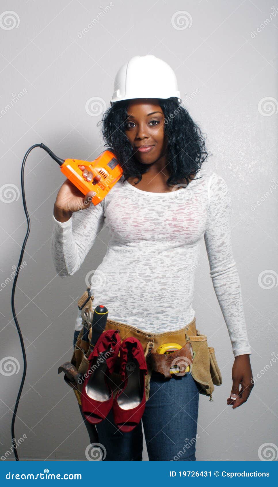 Beautiful Female Construction Worker 2 Stock Image