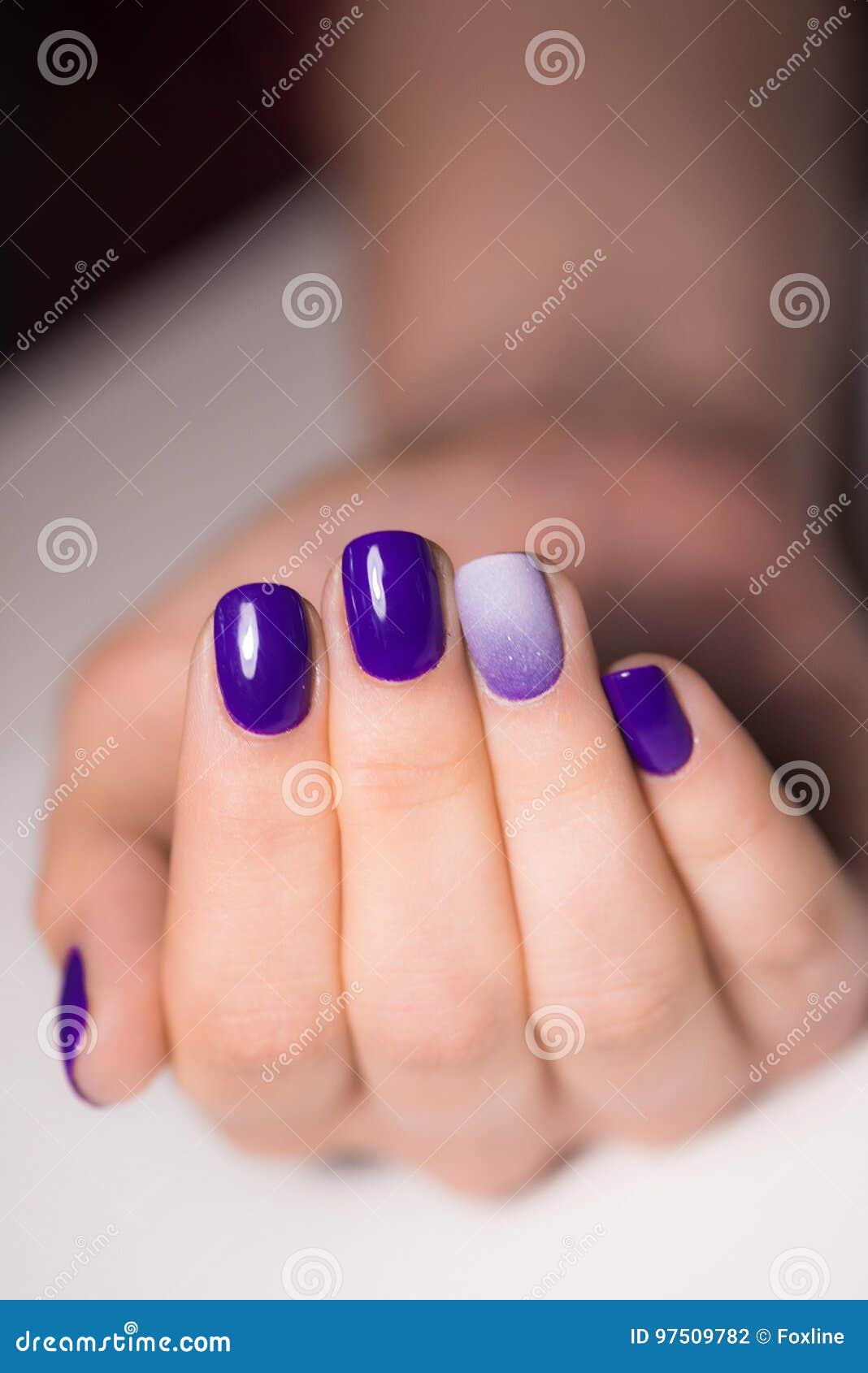 Beautiful Female Hands with Bright Manicure. Nails Covered with Nail ...