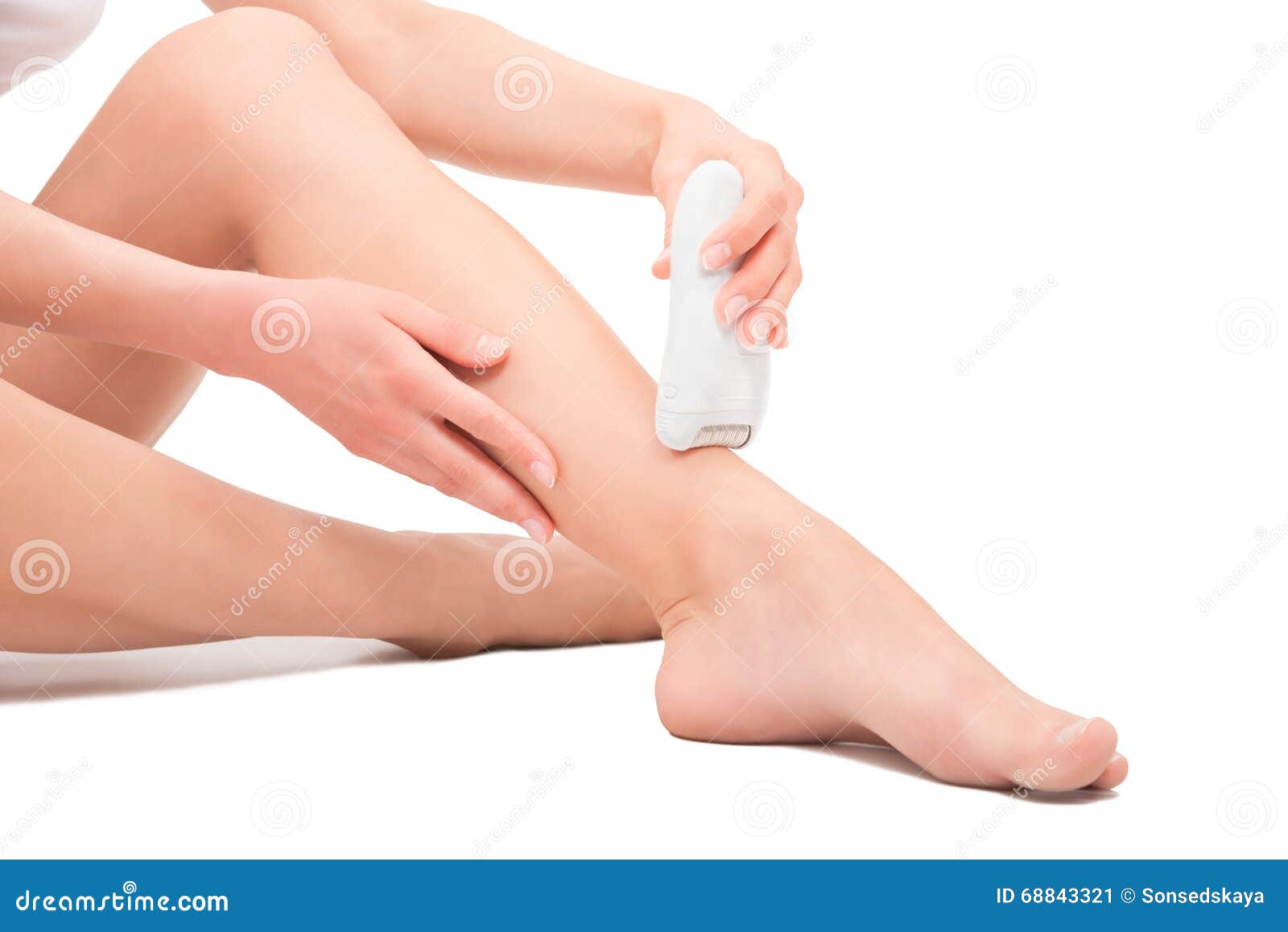 Beautiful Female Legs with the Epilator Stock Image Image of fresh